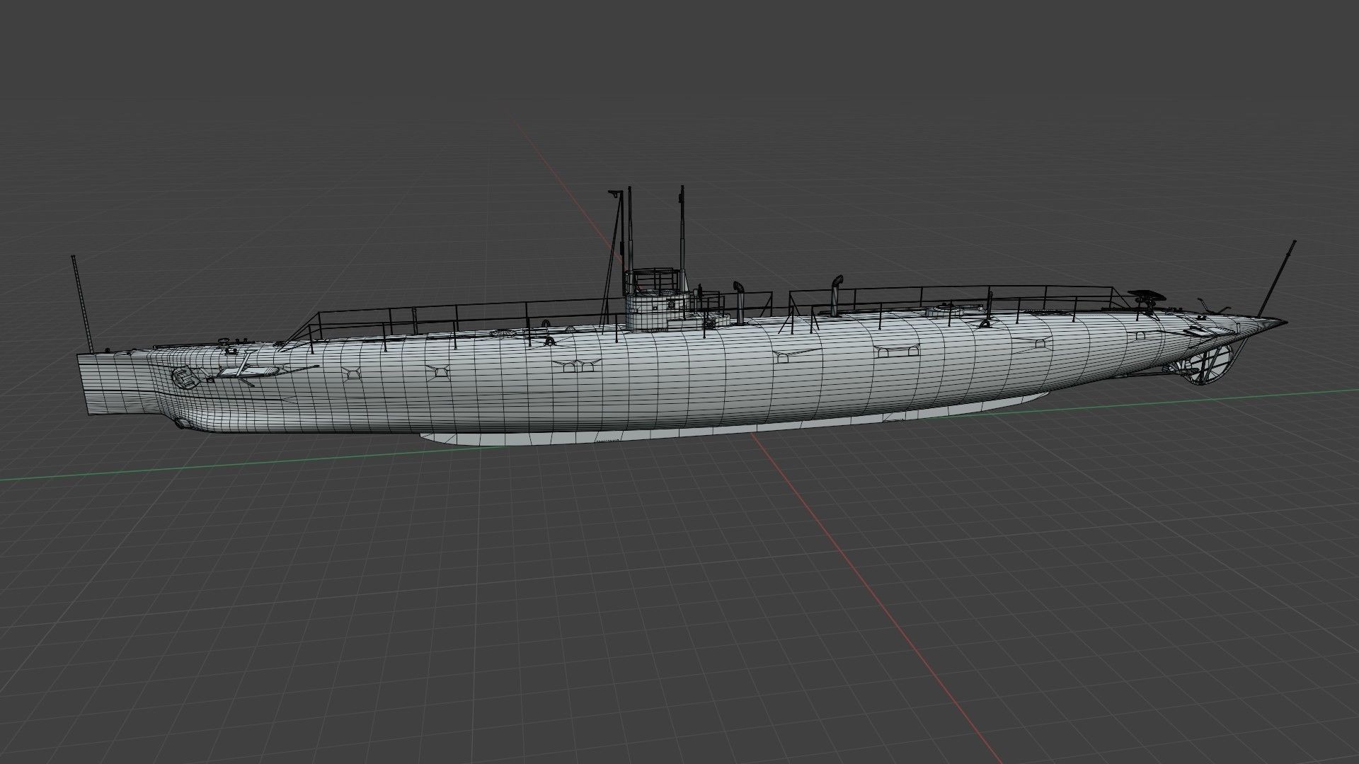 HMS S1 Low-poly 3D model_17