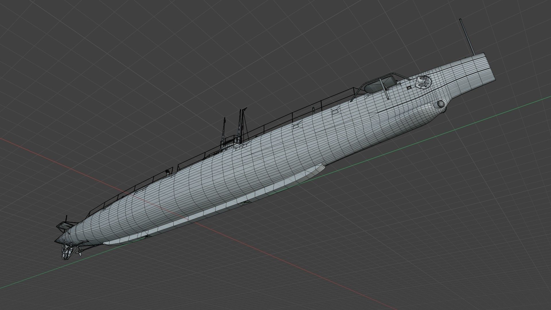 HMS S1 Low-poly 3D model_19