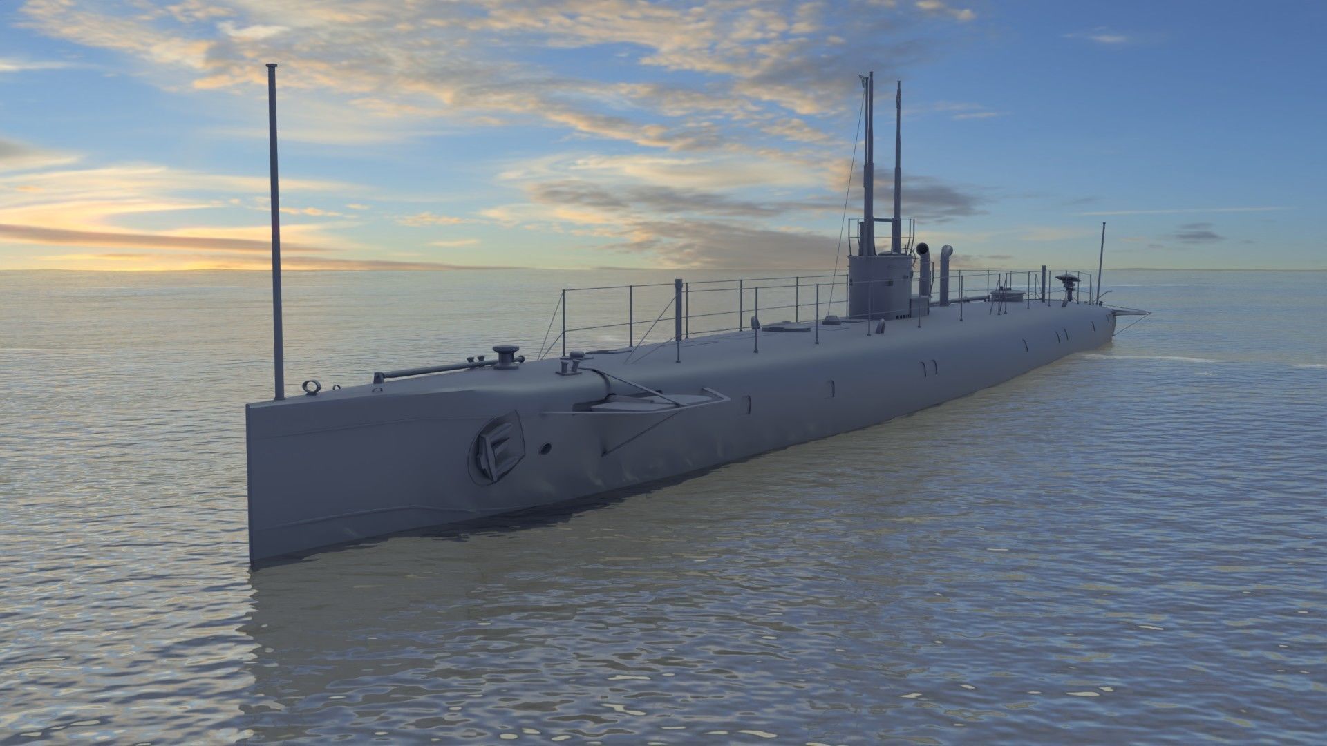 HMS S1 Low-poly 3D model_1