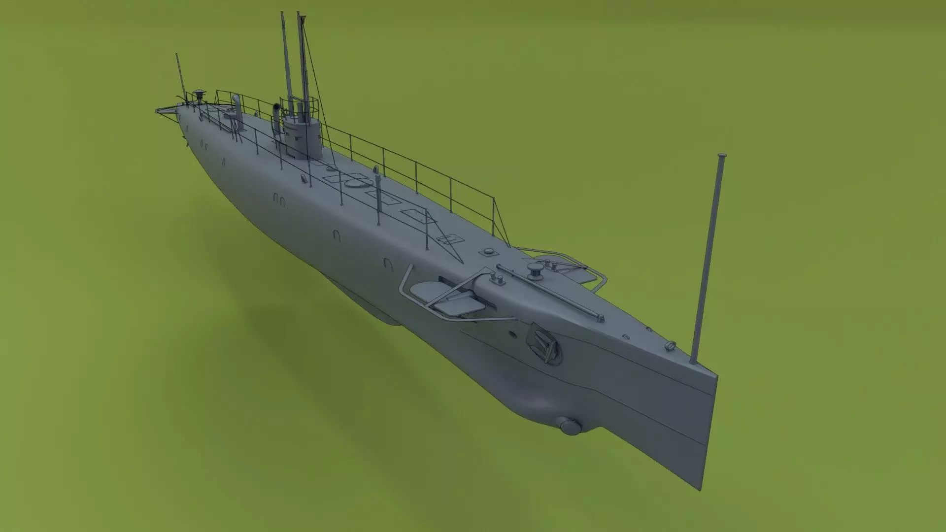 HMS S1 Low-poly 3D model_0
