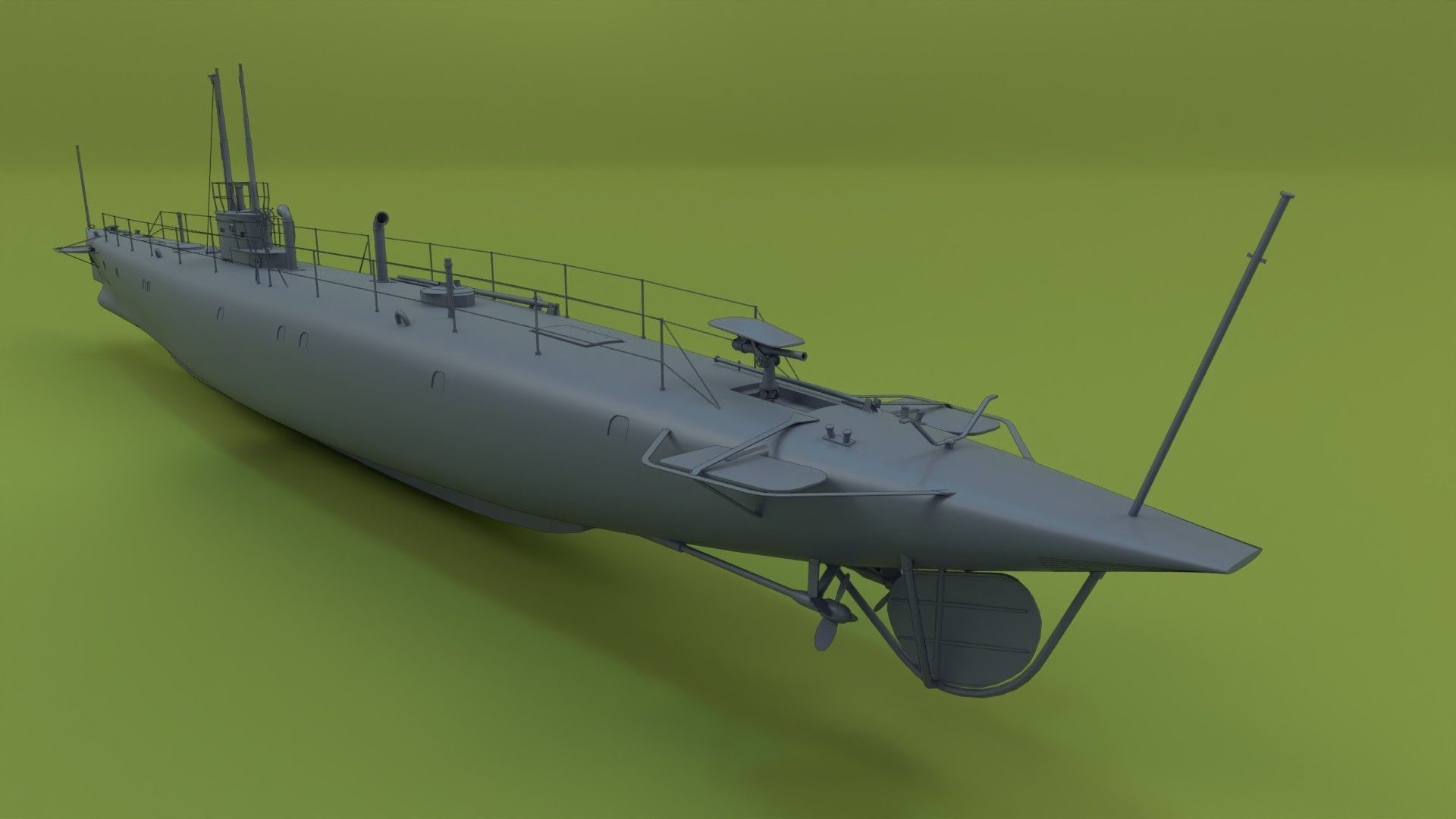 HMS S1 Low-poly 3D model_4