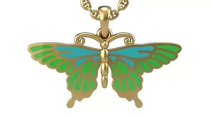 Butterfly pendant V4 Enamel