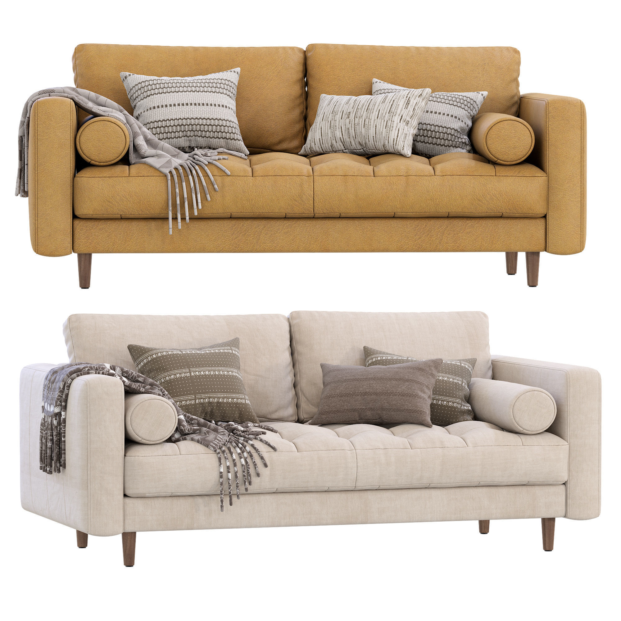 Dennes Sofa By West Elm 3D model_1