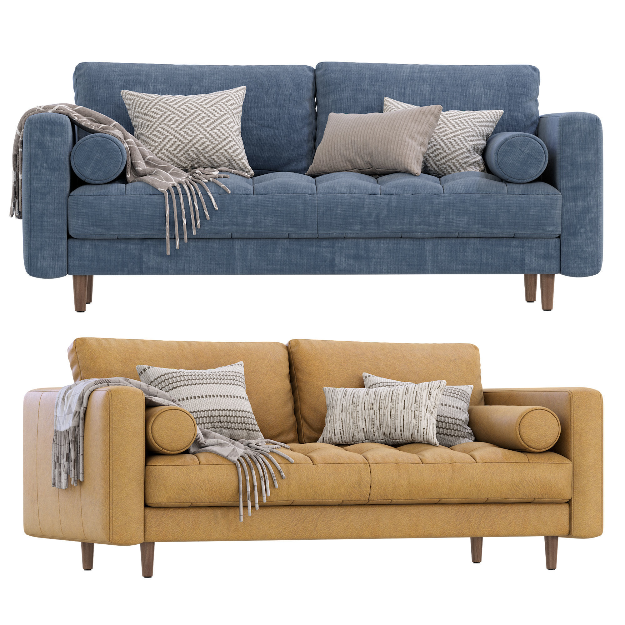 Dennes Sofa By West Elm 3D model_2