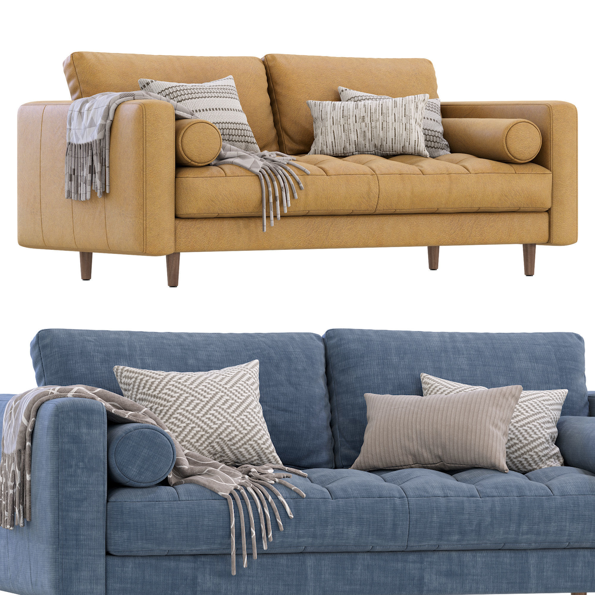 Dennes Sofa By West Elm 3D model_4