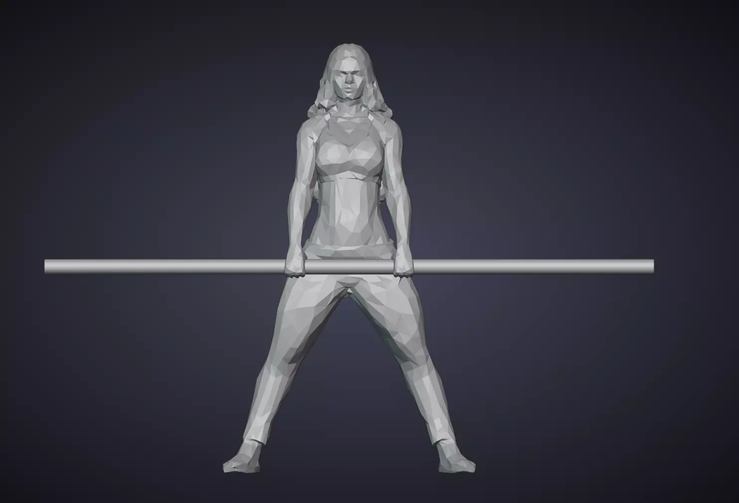 Deadlifting Female 01 lowpoly 3D print model 3D print model