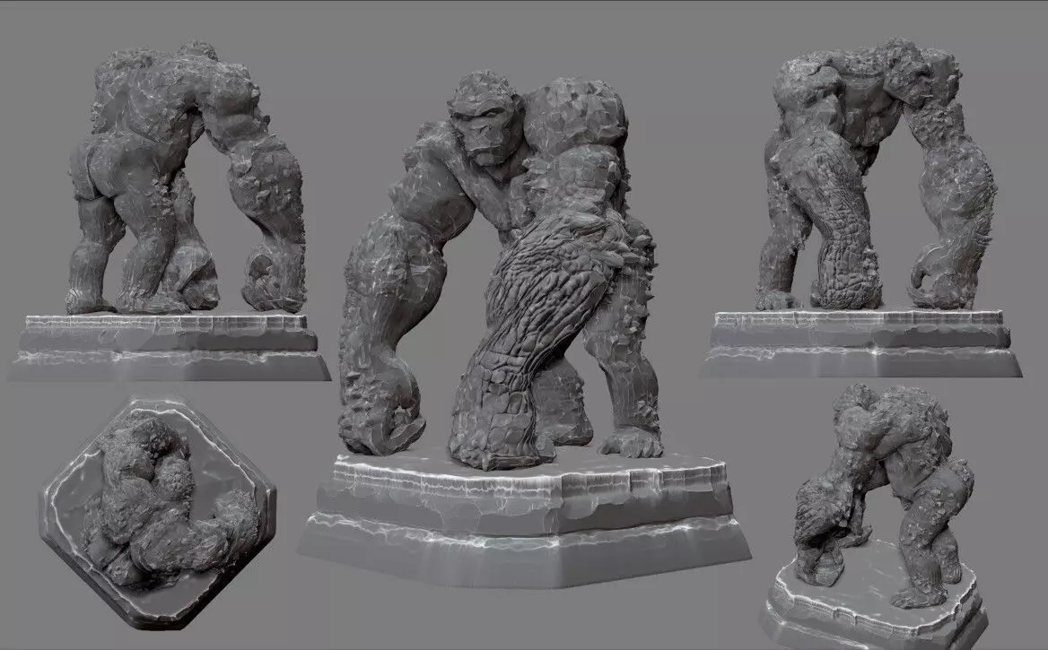 Rock Gorilla 3d Print 3D print model_0