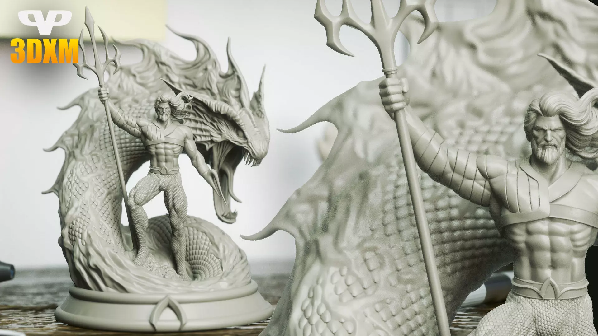 Aquaman STL for 3D Printing 3DXM ChibiSTL 3D print model