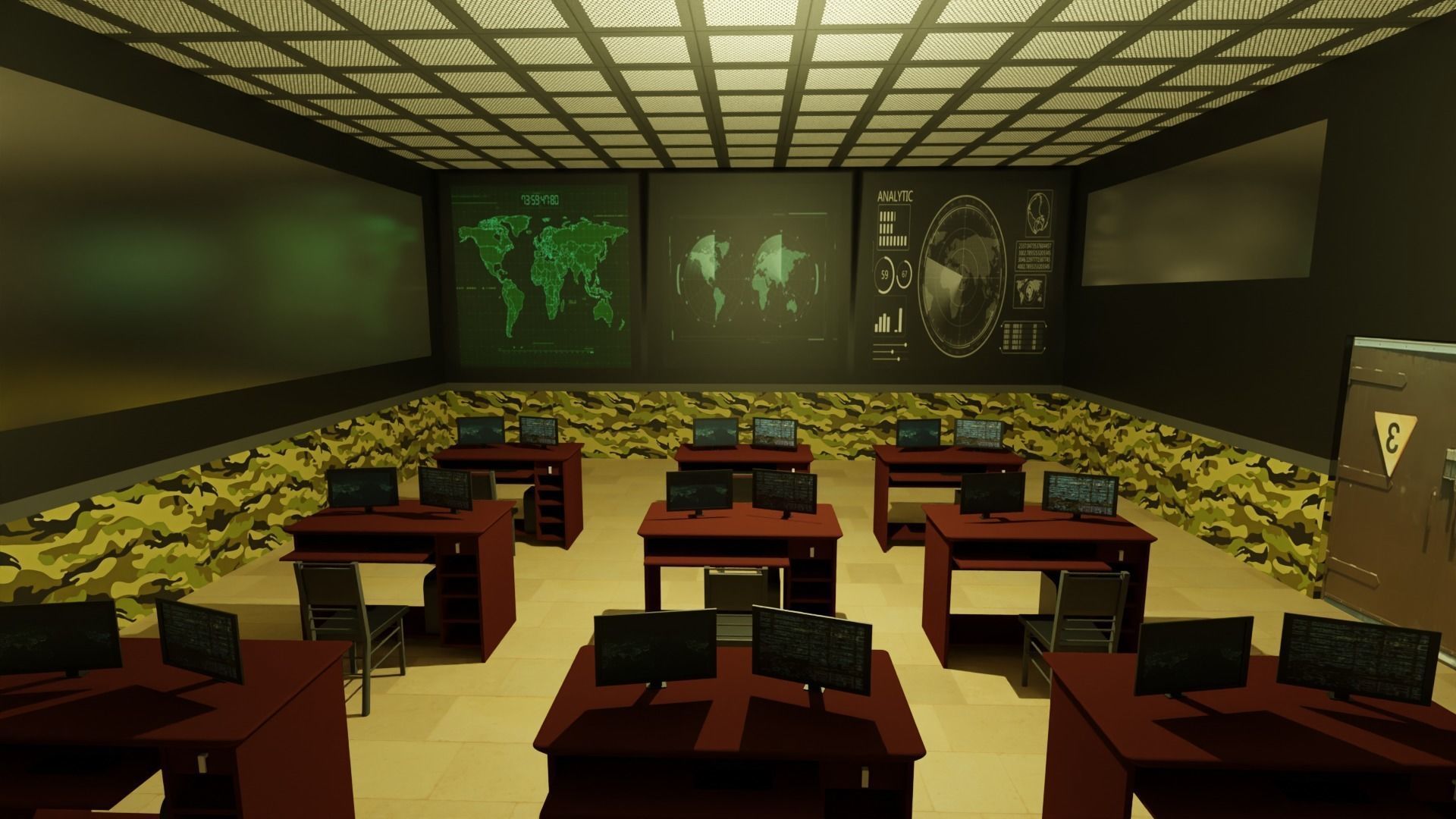 Military Bunker Low-poly 3D model_3