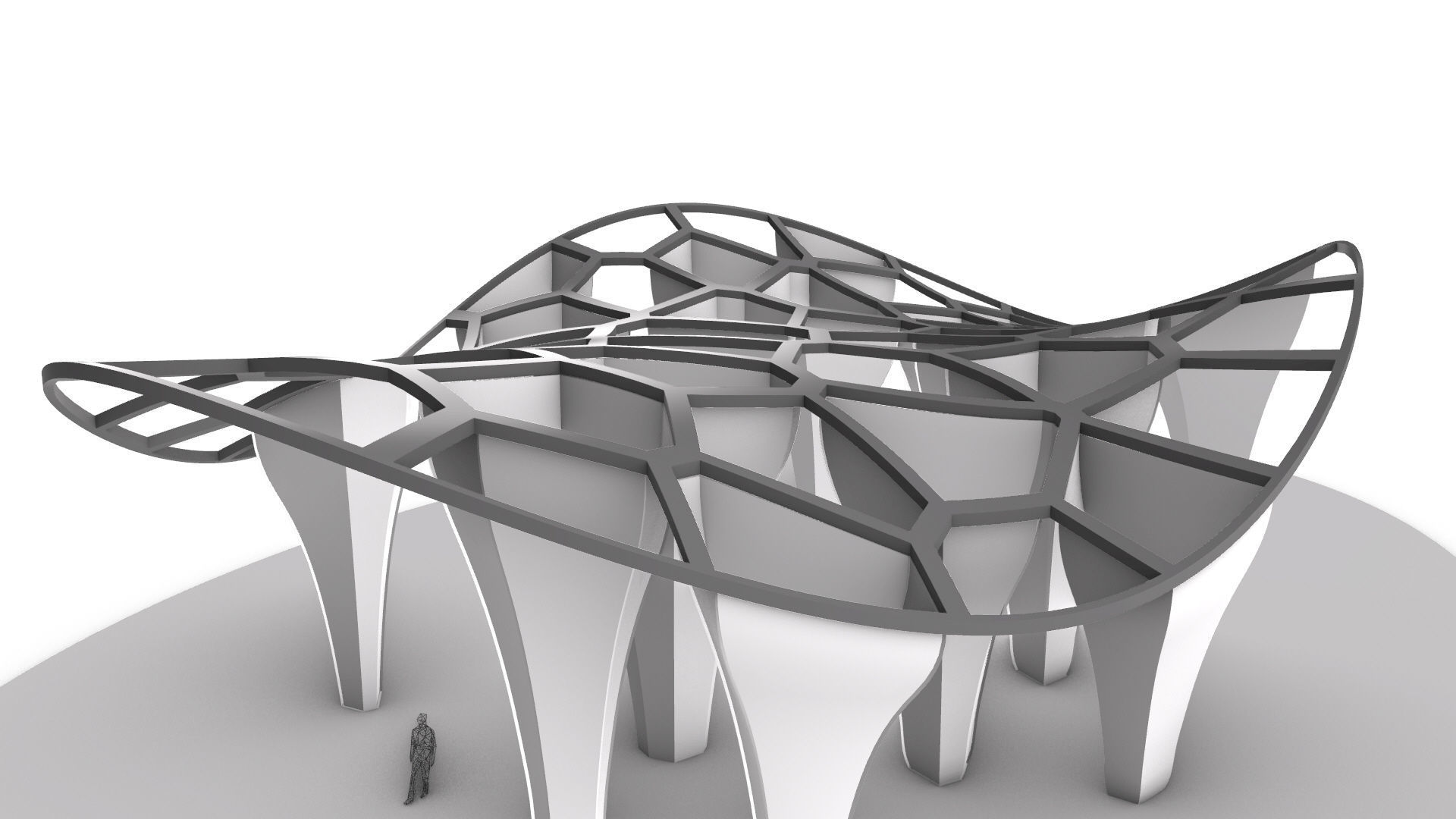 SciFi Voronoi Urban Pavilion 3D model_15