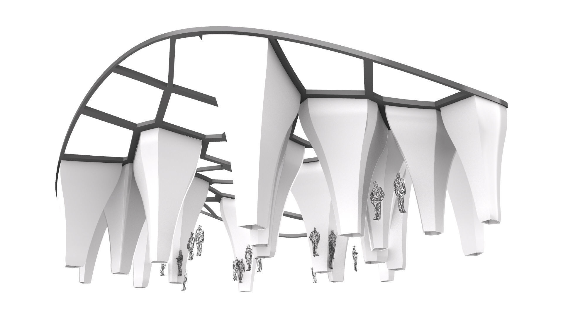 SciFi Voronoi Urban Pavilion 3D model_20