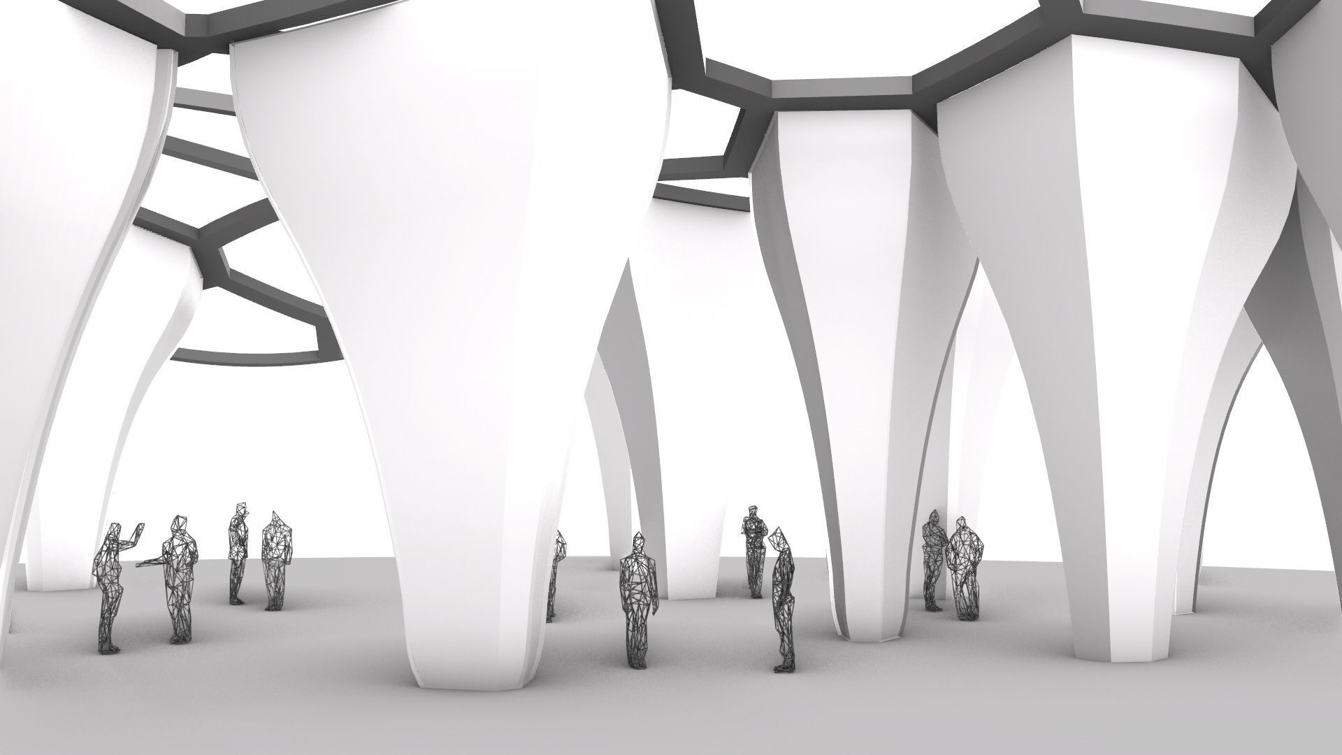 SciFi Voronoi Urban Pavilion 3D model_12