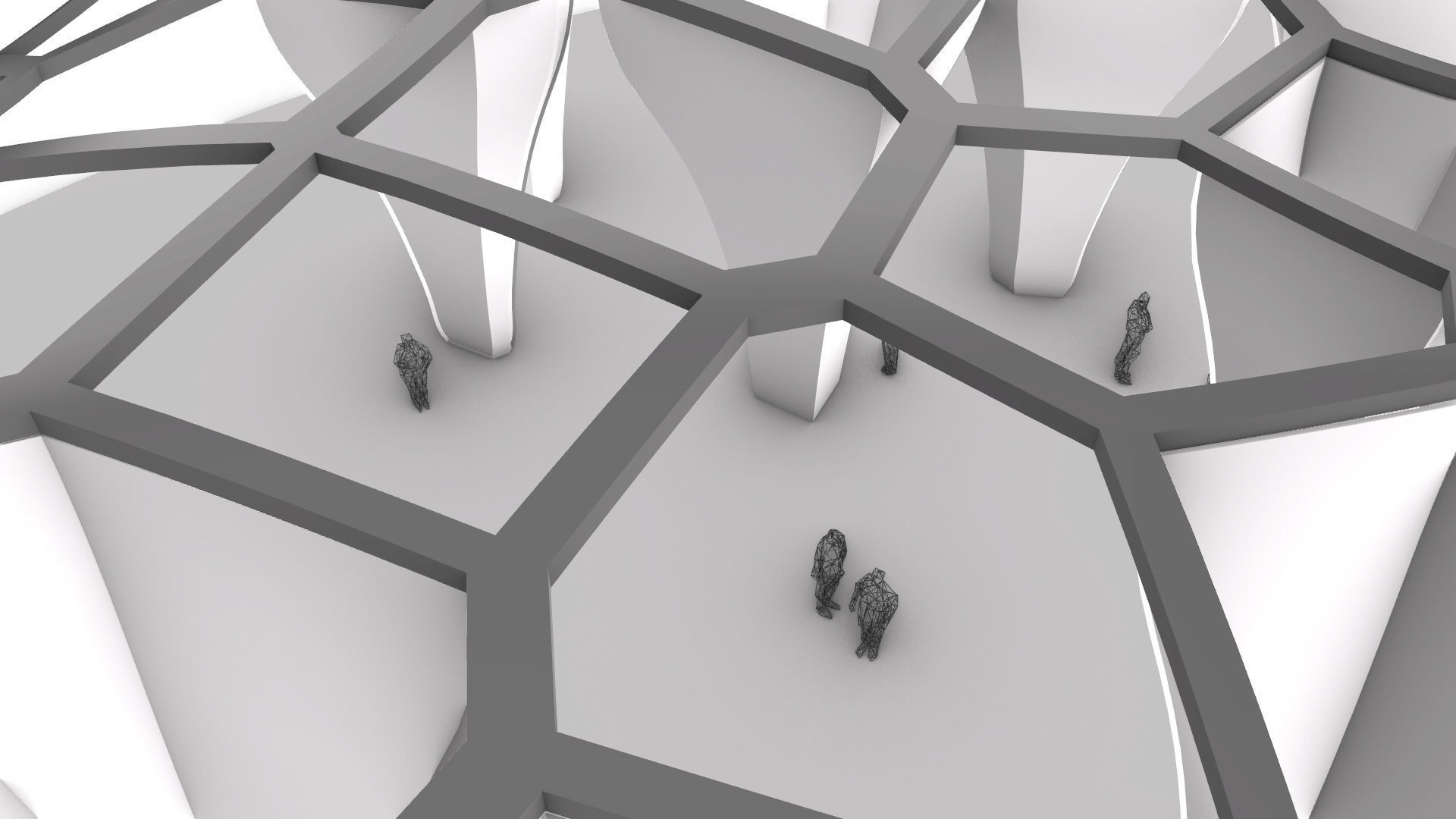 SciFi Voronoi Urban Pavilion 3D model_14