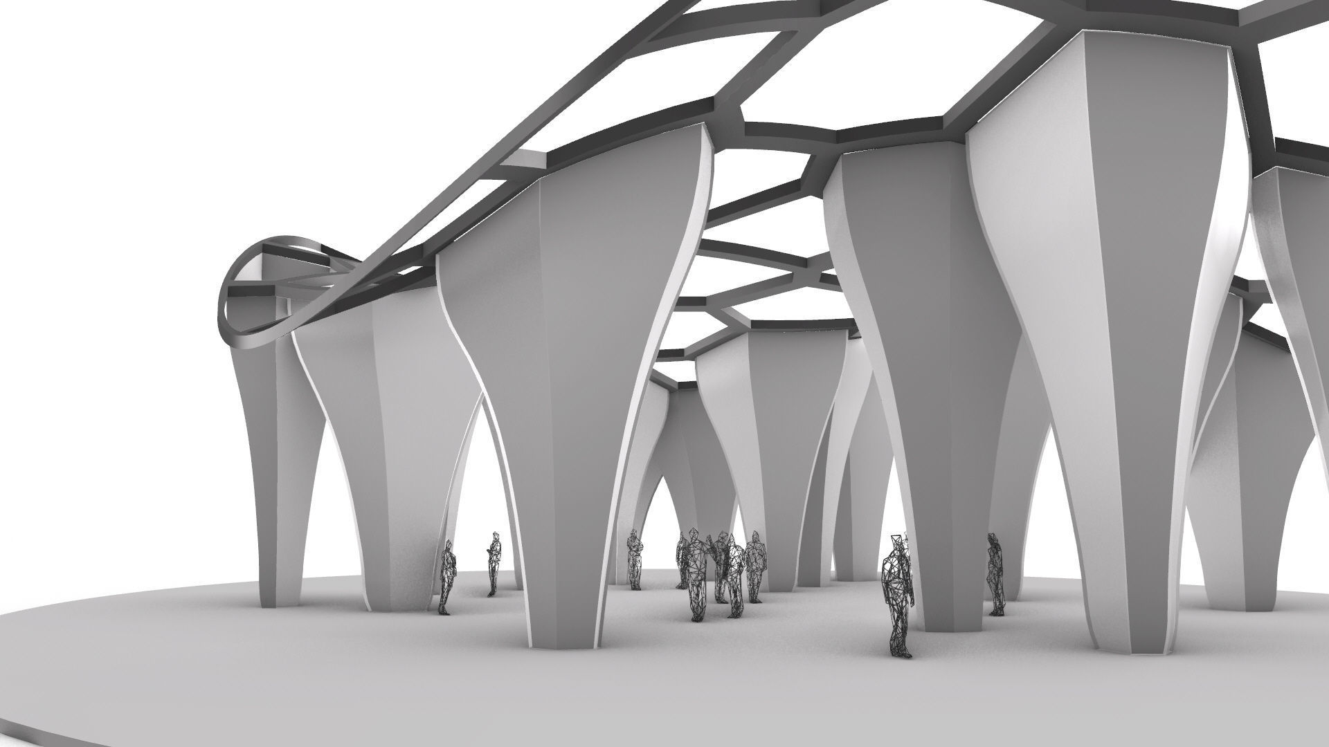 SciFi Voronoi Urban Pavilion 3D model_19