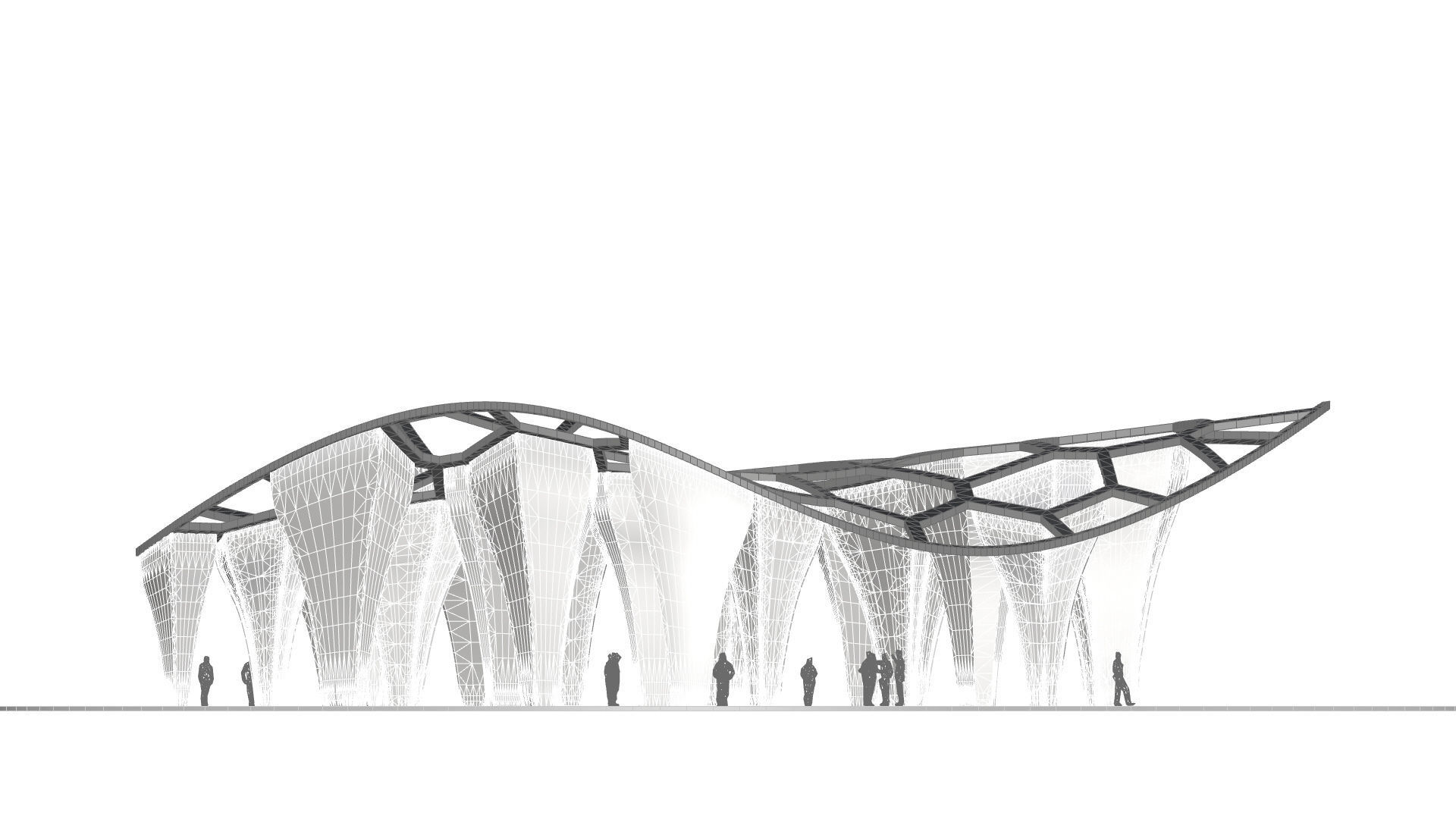 SciFi Voronoi Urban Pavilion 3D model_43