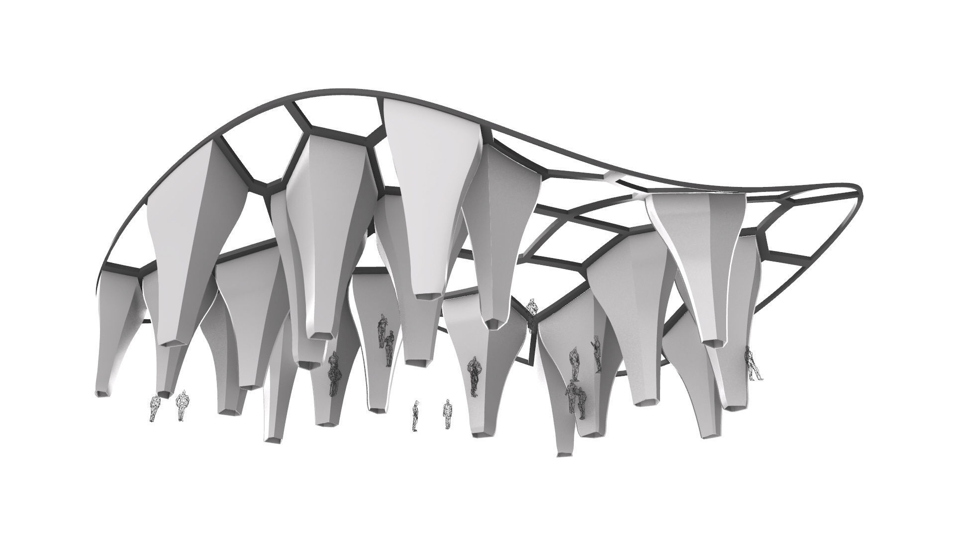 SciFi Voronoi Urban Pavilion 3D model_21