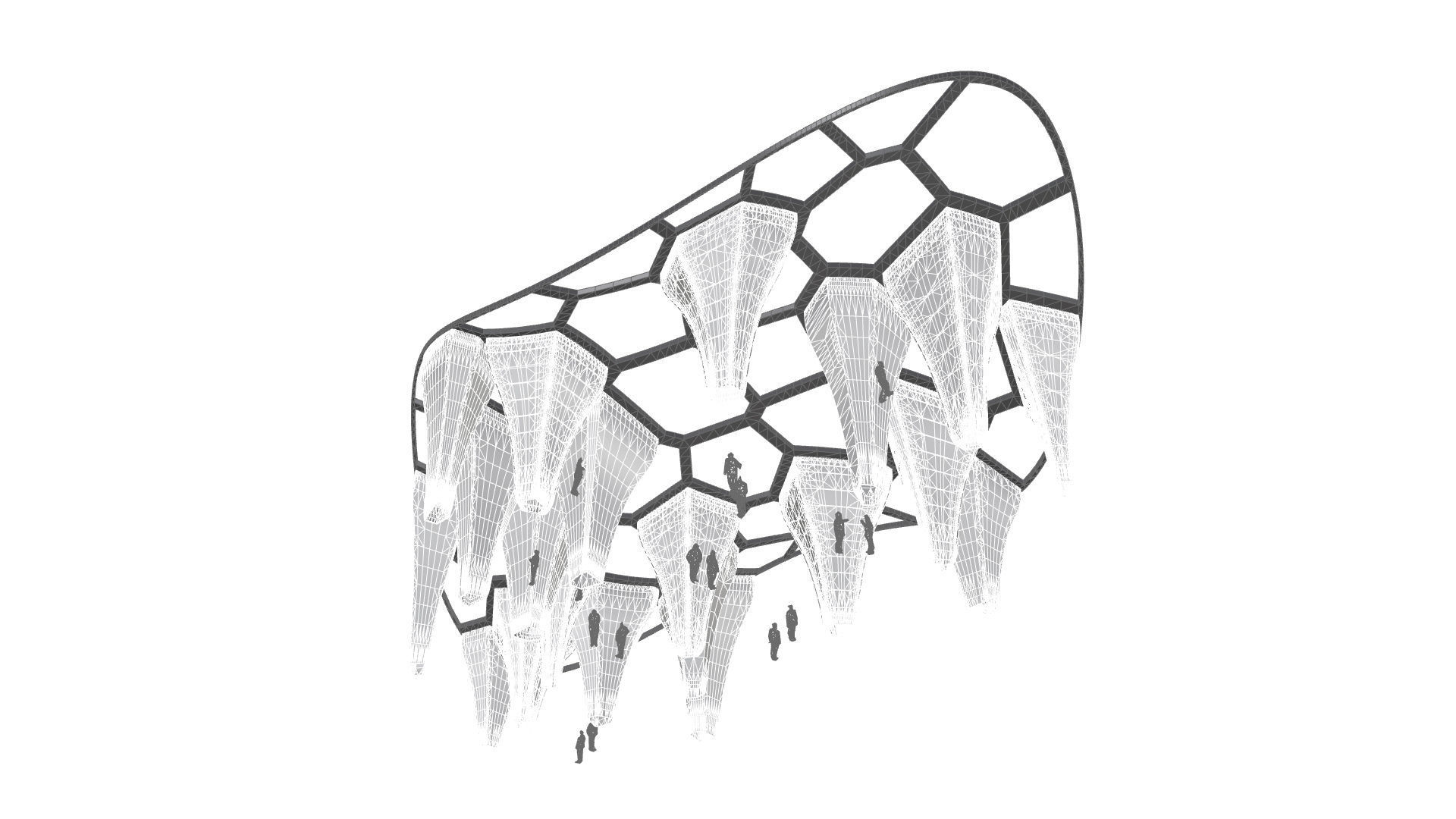 SciFi Voronoi Urban Pavilion 3D model_42