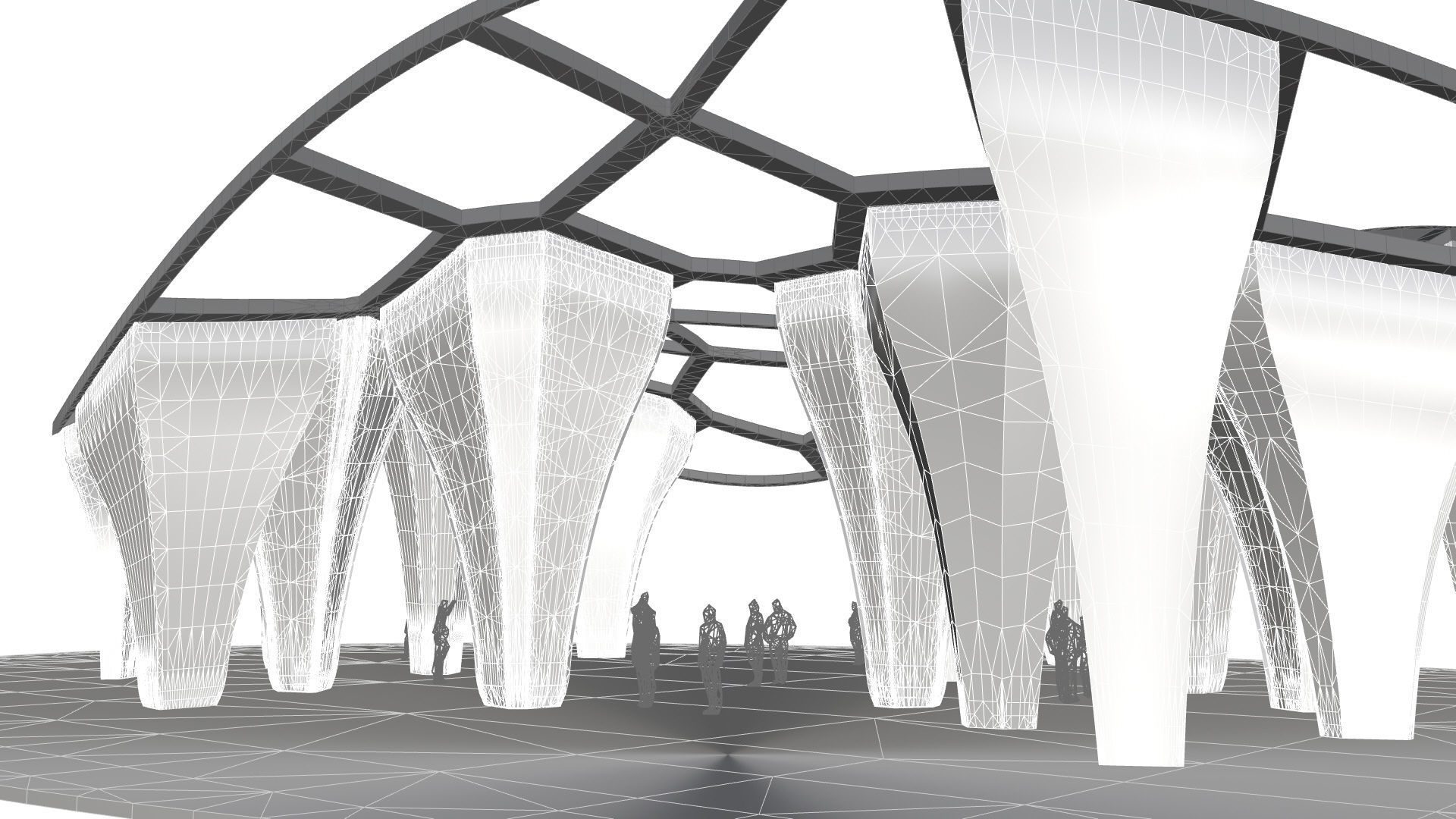 SciFi Voronoi Urban Pavilion 3D model_38