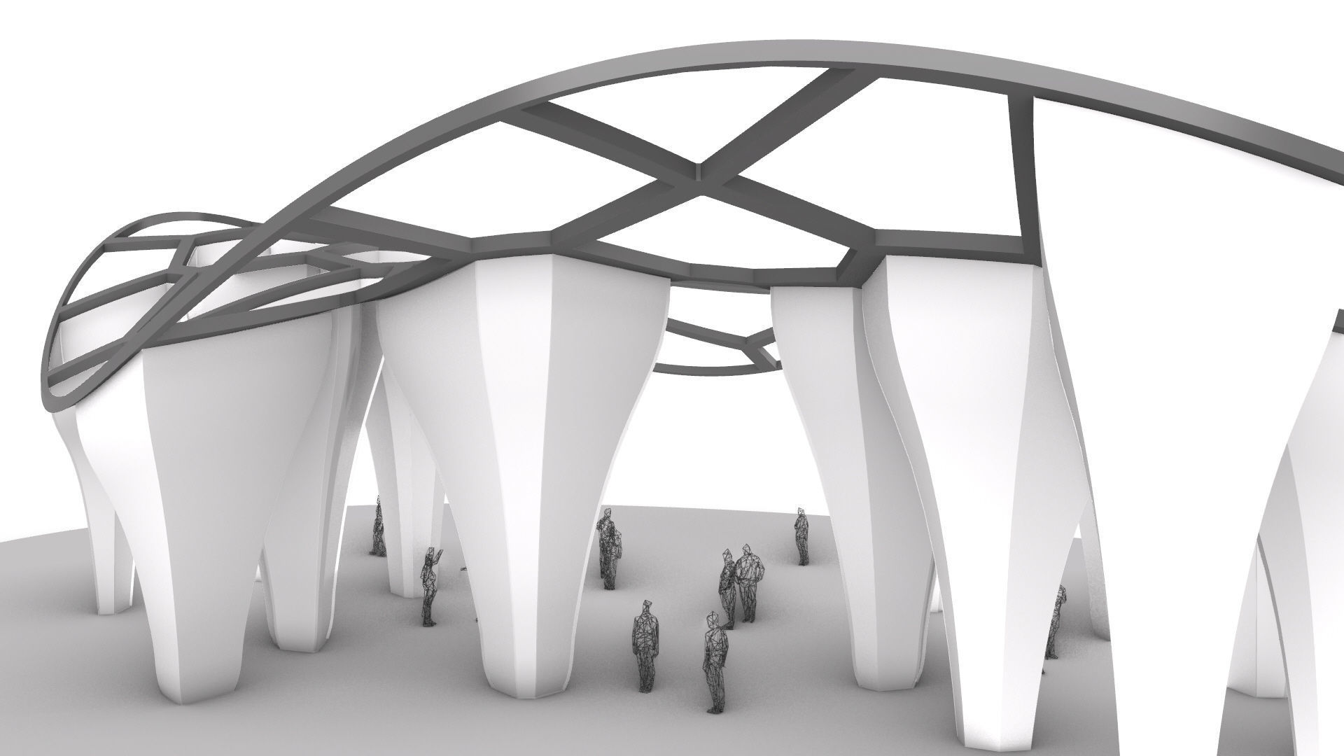 SciFi Voronoi Urban Pavilion 3D model_16