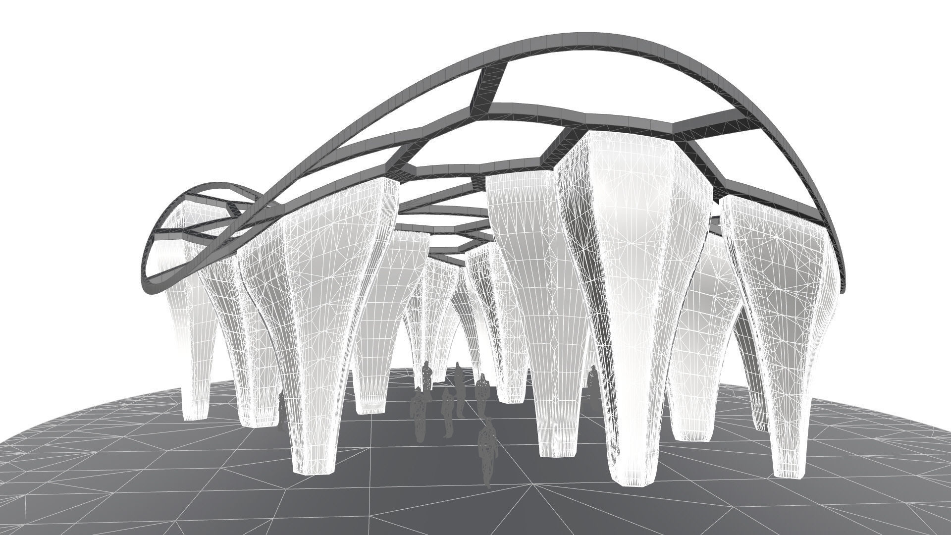 SciFi Voronoi Urban Pavilion 3D model_30