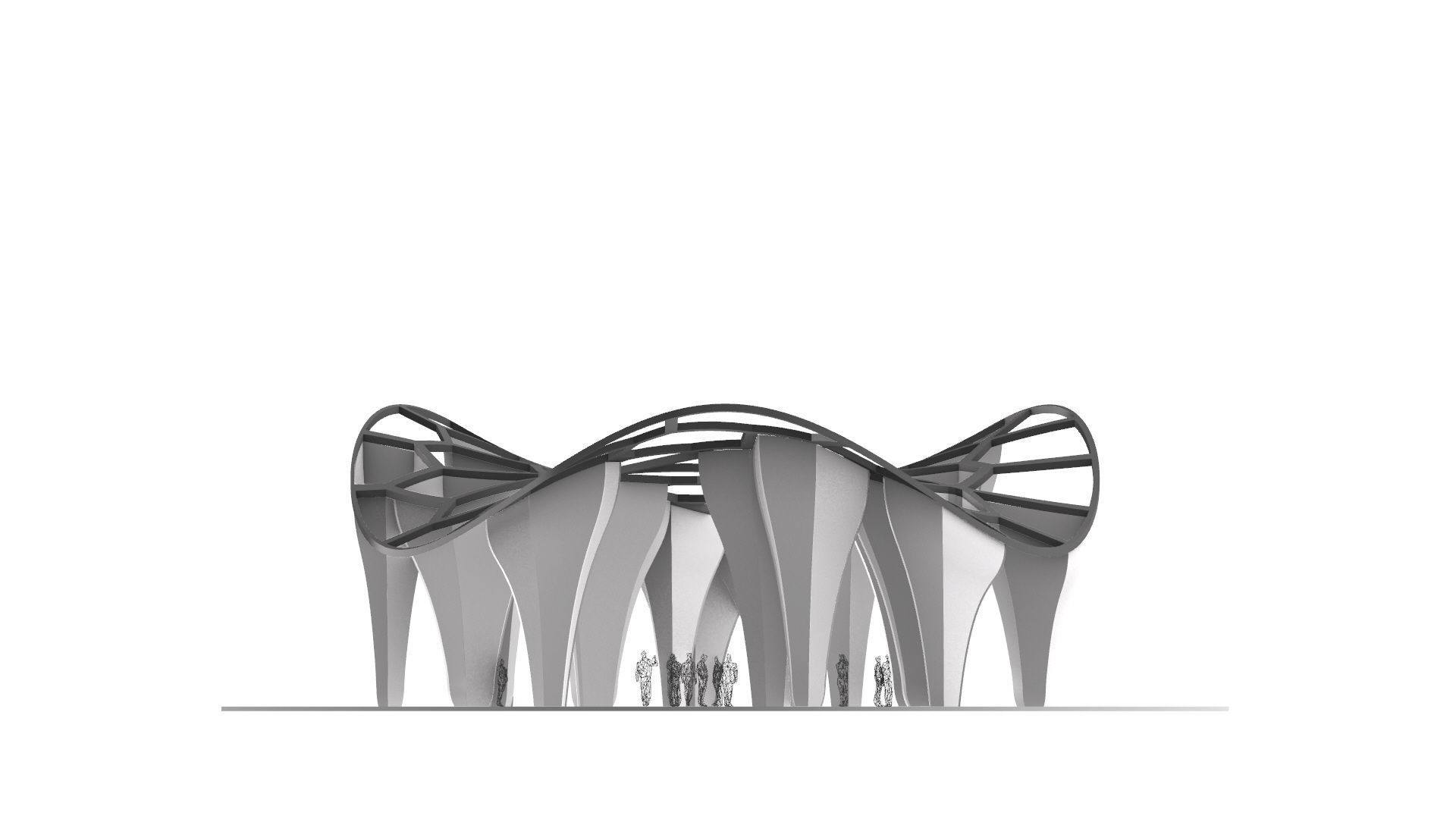 SciFi Voronoi Urban Pavilion 3D model_24