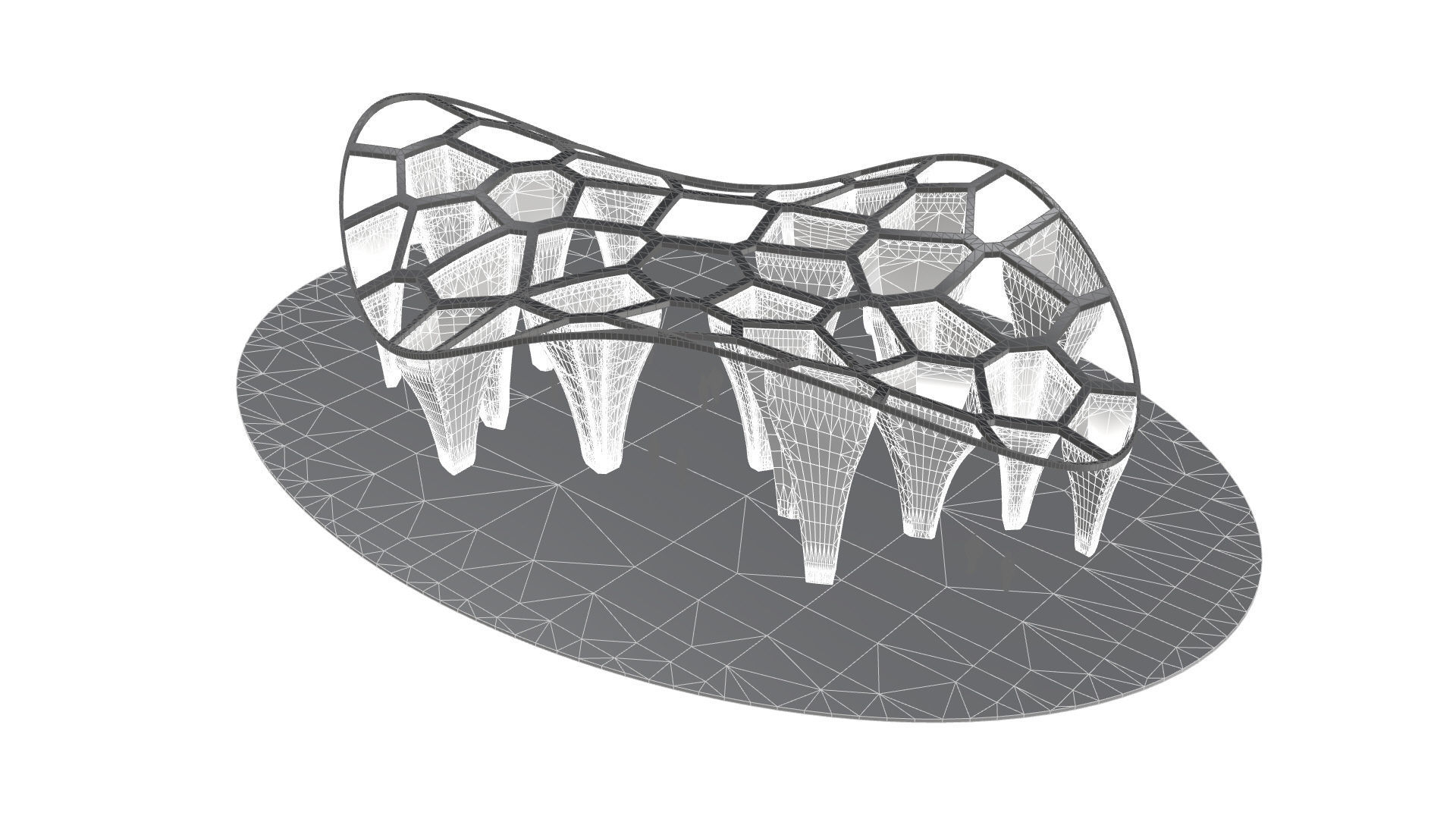 SciFi Voronoi Urban Pavilion 3D model_29