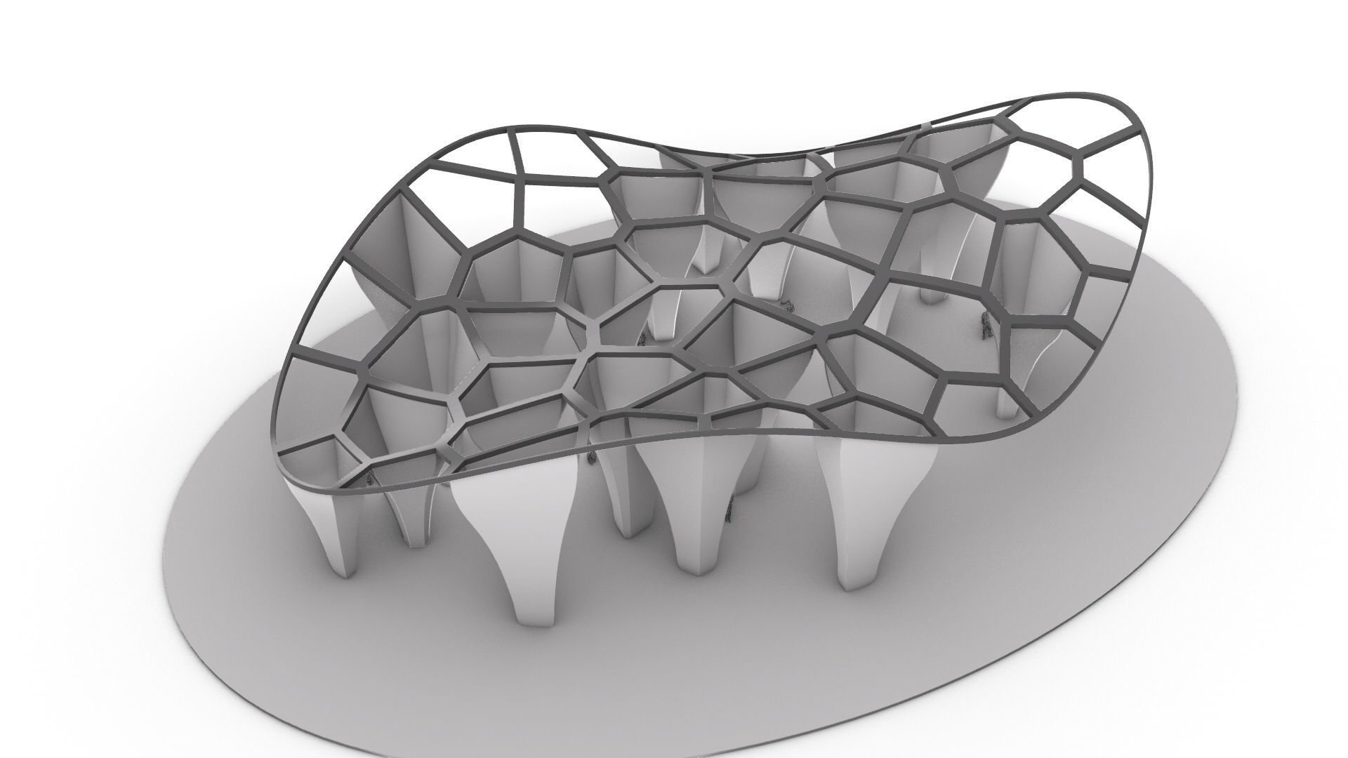 SciFi Voronoi Urban Pavilion 3D model_8