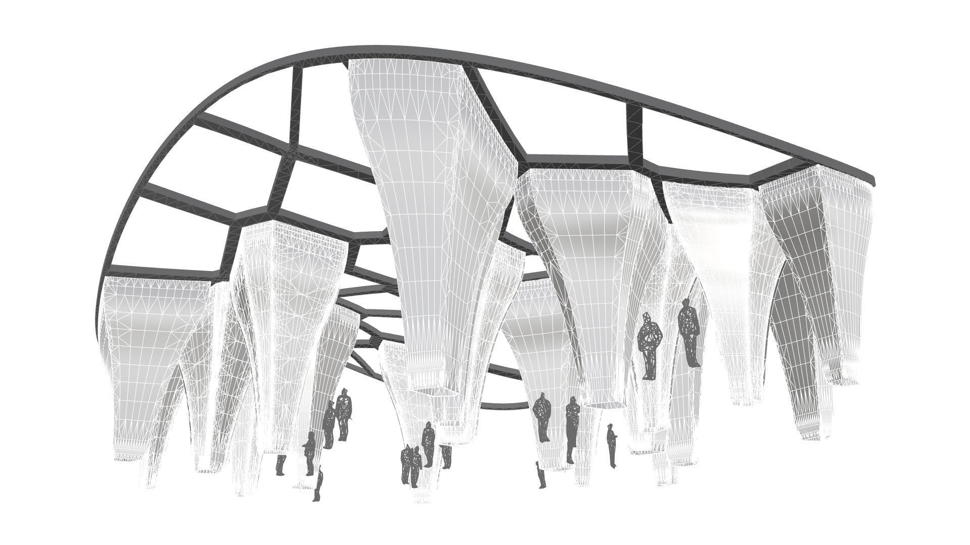 SciFi Voronoi Urban Pavilion 3D model_40