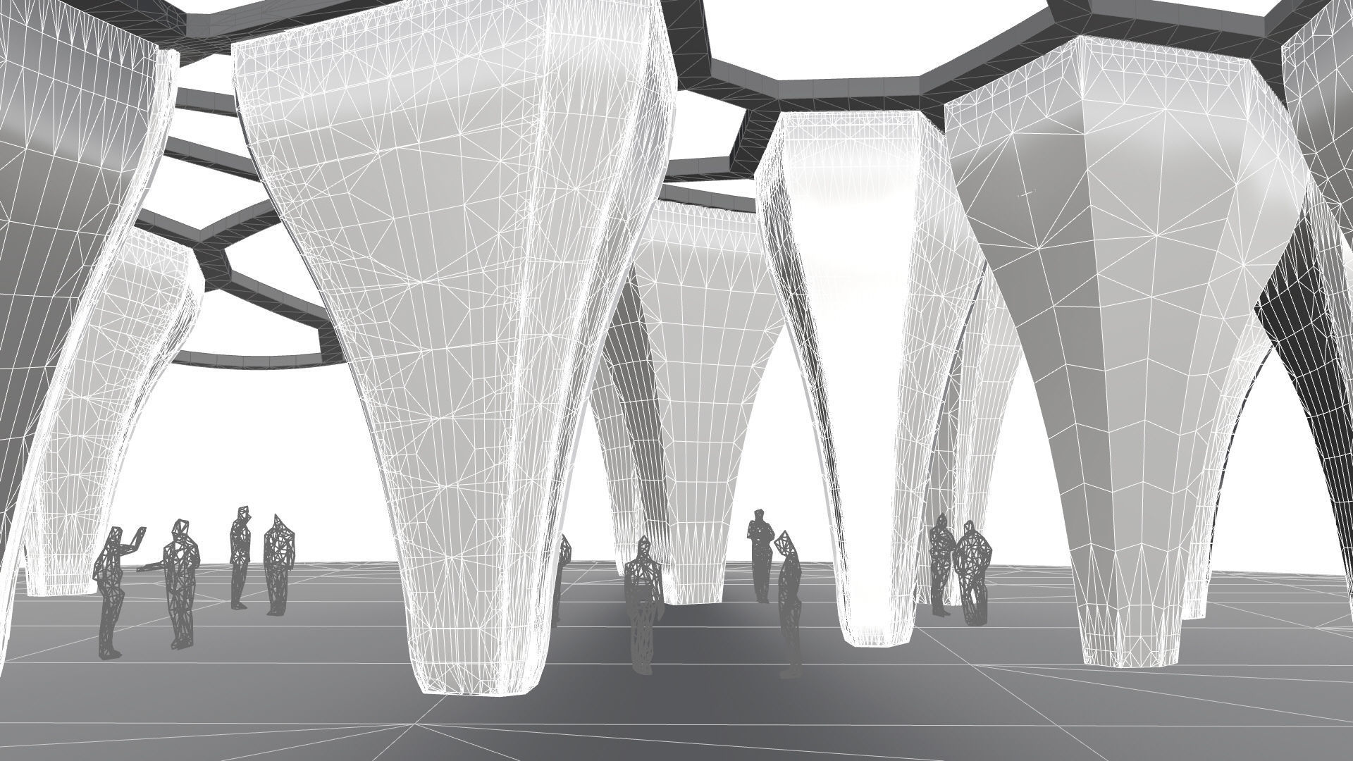 SciFi Voronoi Urban Pavilion 3D model_32