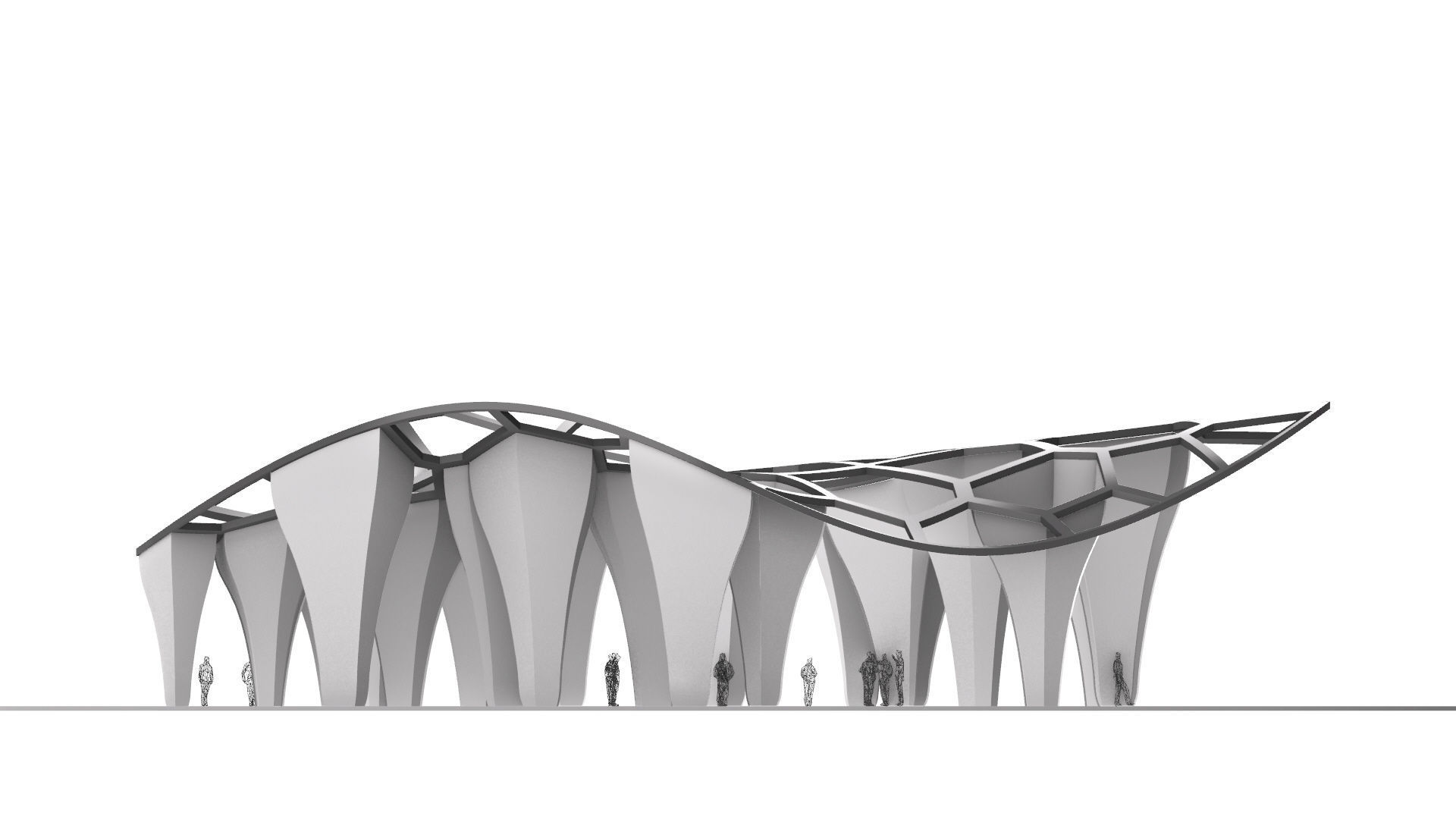 SciFi Voronoi Urban Pavilion 3D model_23