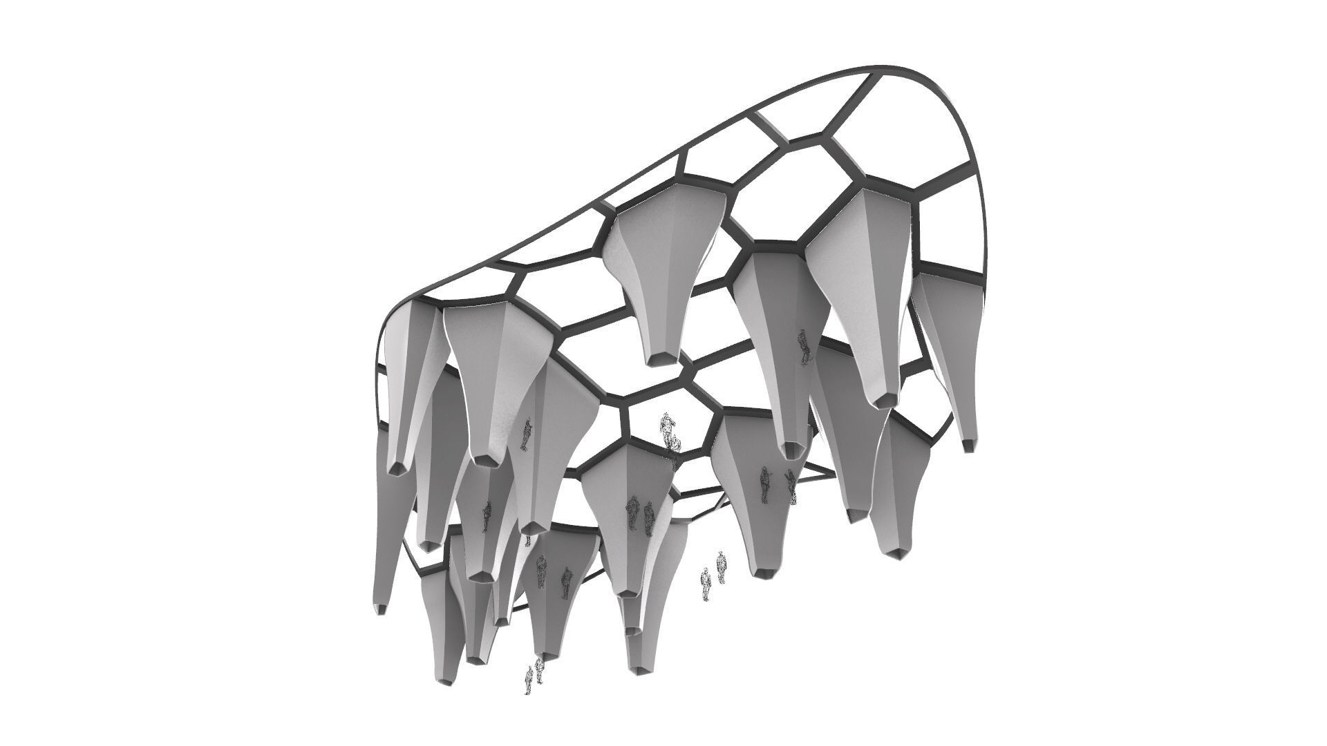 SciFi Voronoi Urban Pavilion 3D model_22