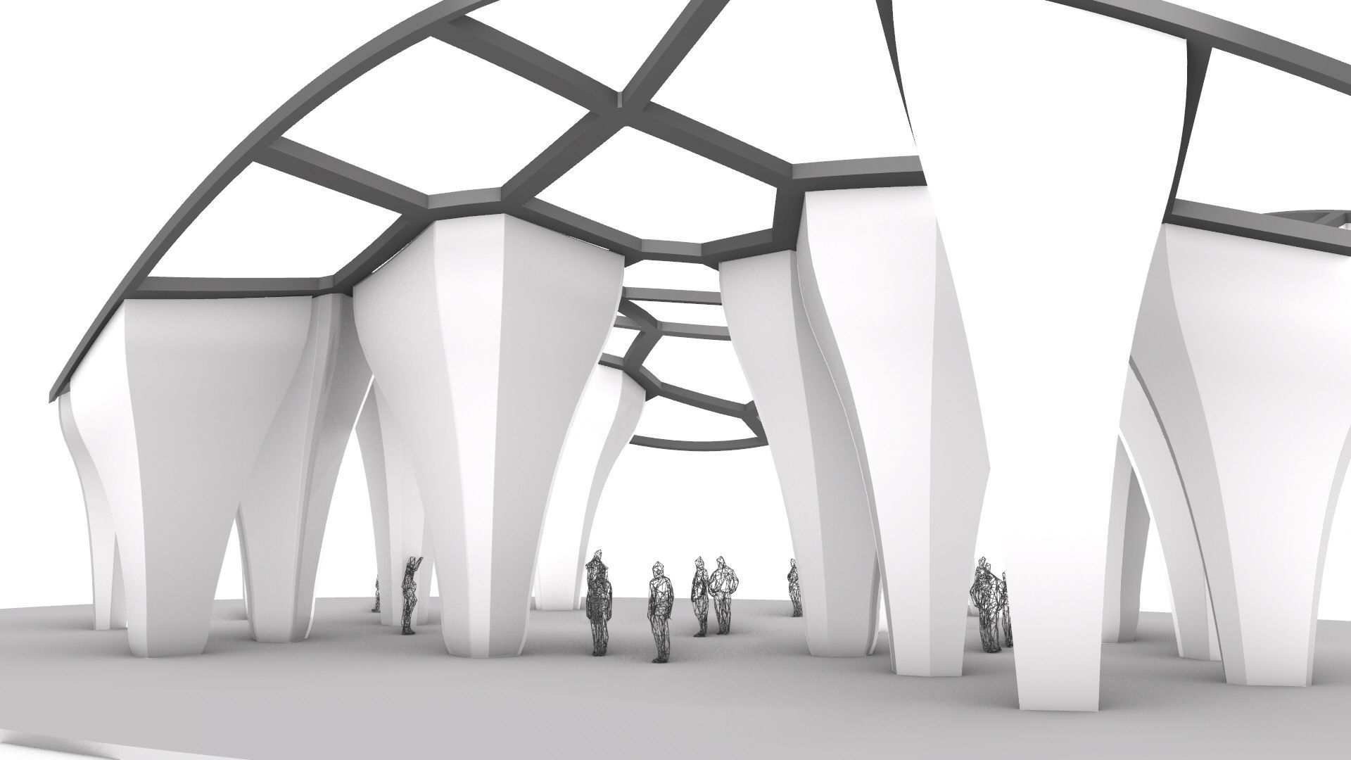 SciFi Voronoi Urban Pavilion 3D model_18