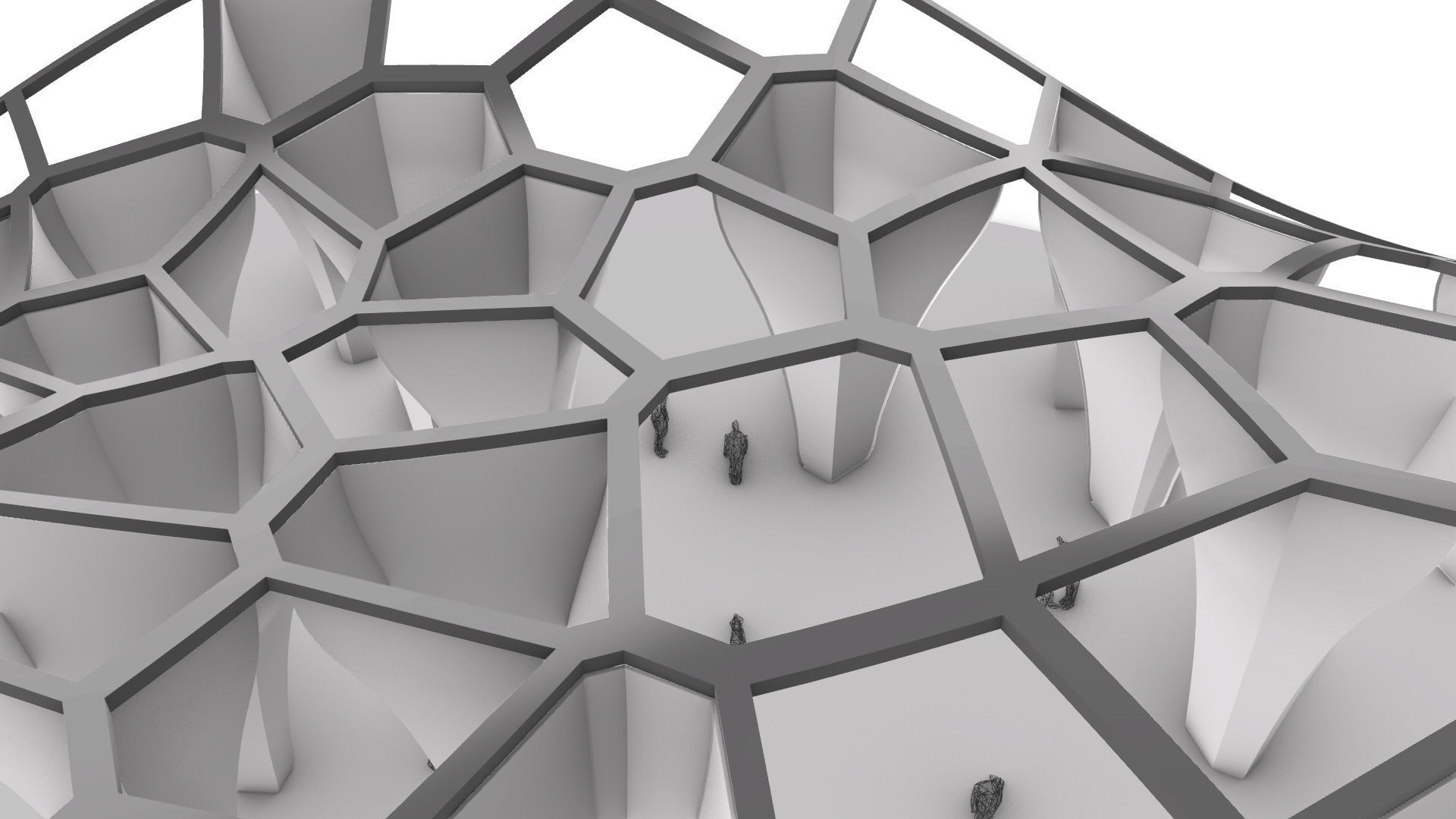 SciFi Voronoi Urban Pavilion 3D model_13