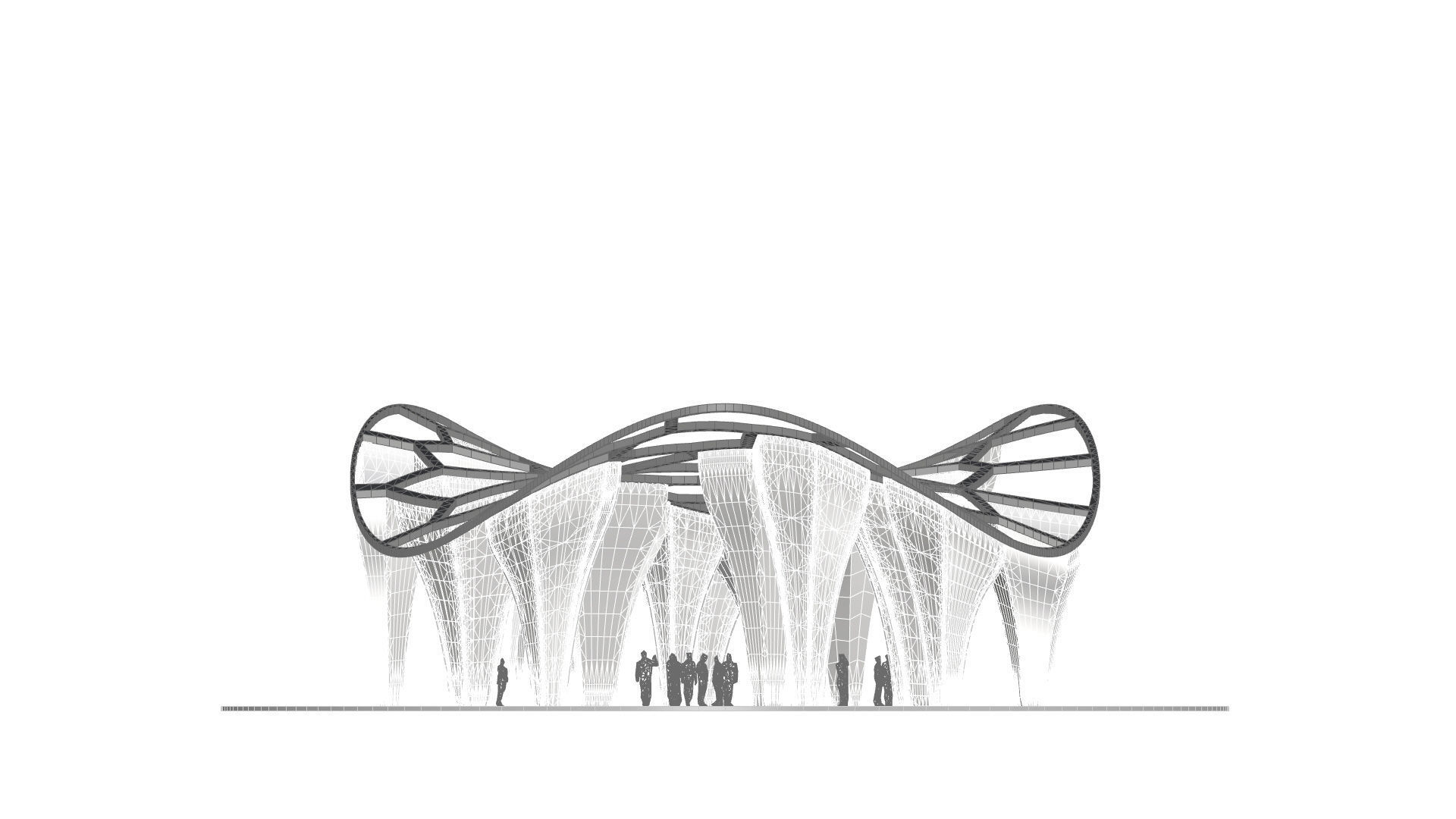 SciFi Voronoi Urban Pavilion 3D model_44