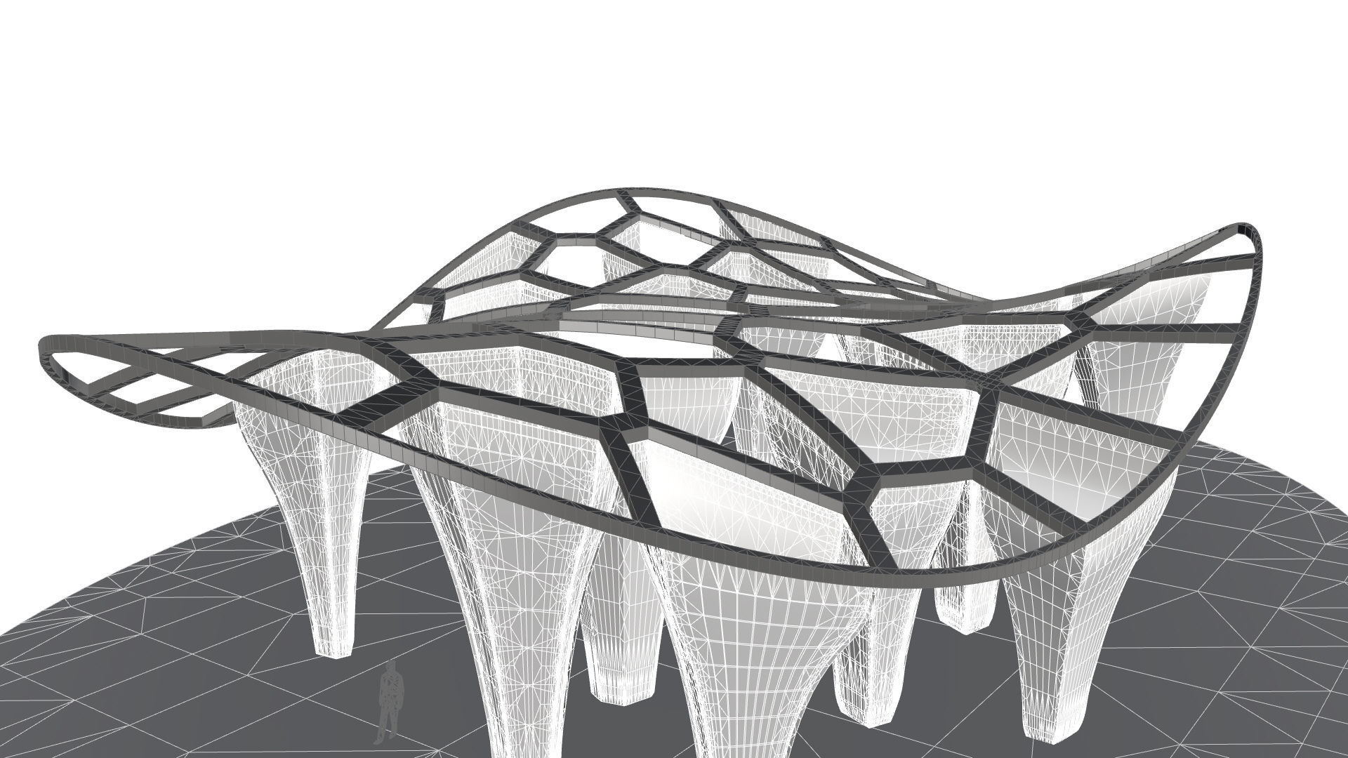 SciFi Voronoi Urban Pavilion 3D model_35