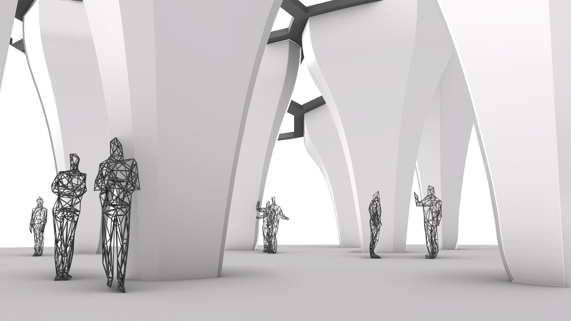 SciFi Voronoi Urban Pavilion 3D model_17