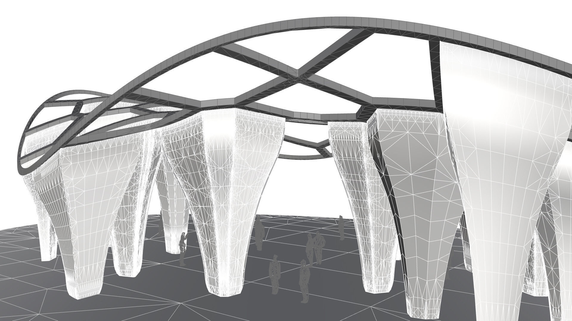 SciFi Voronoi Urban Pavilion 3D model_36