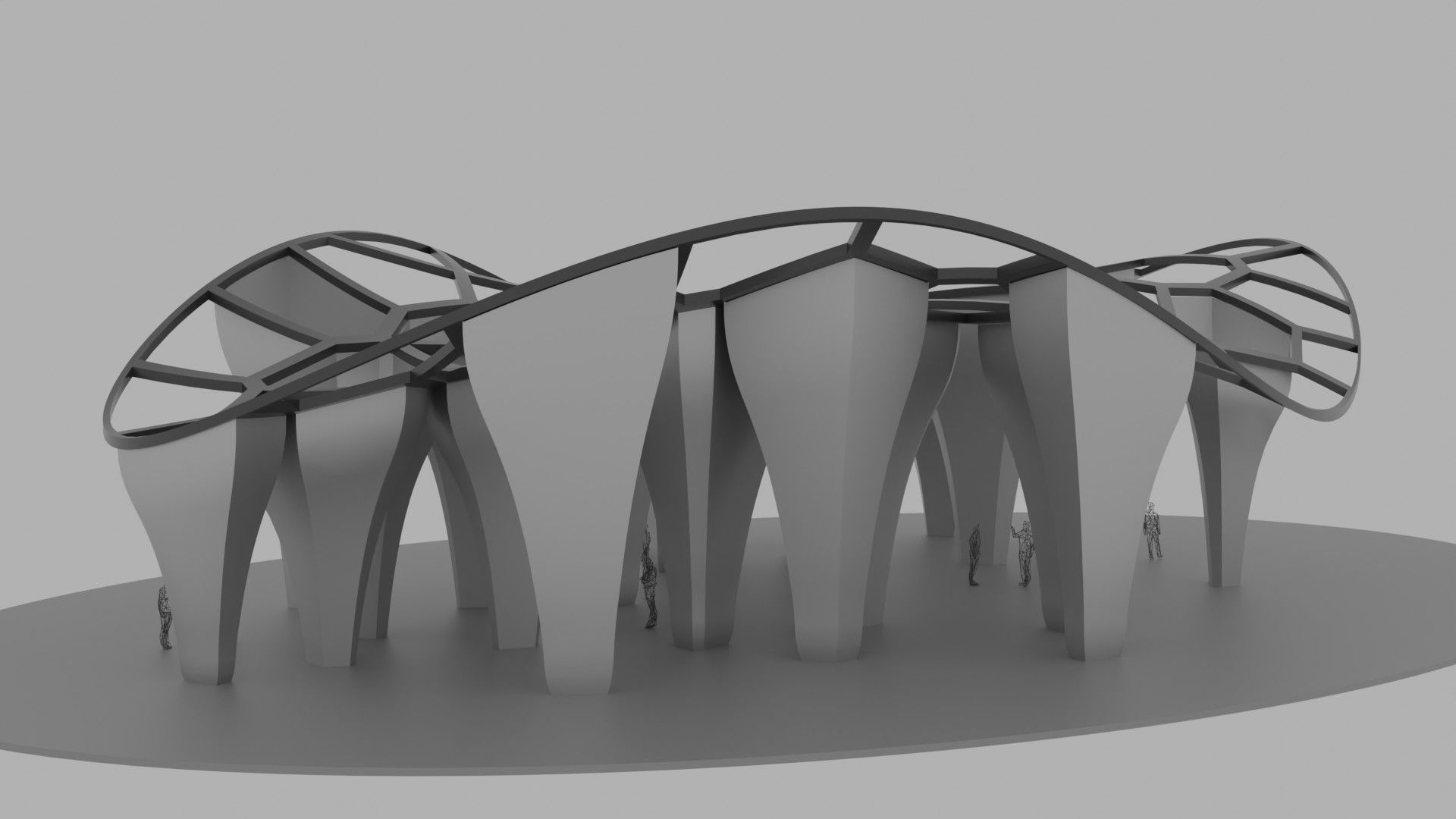 SciFi Voronoi Urban Pavilion 3D model_4