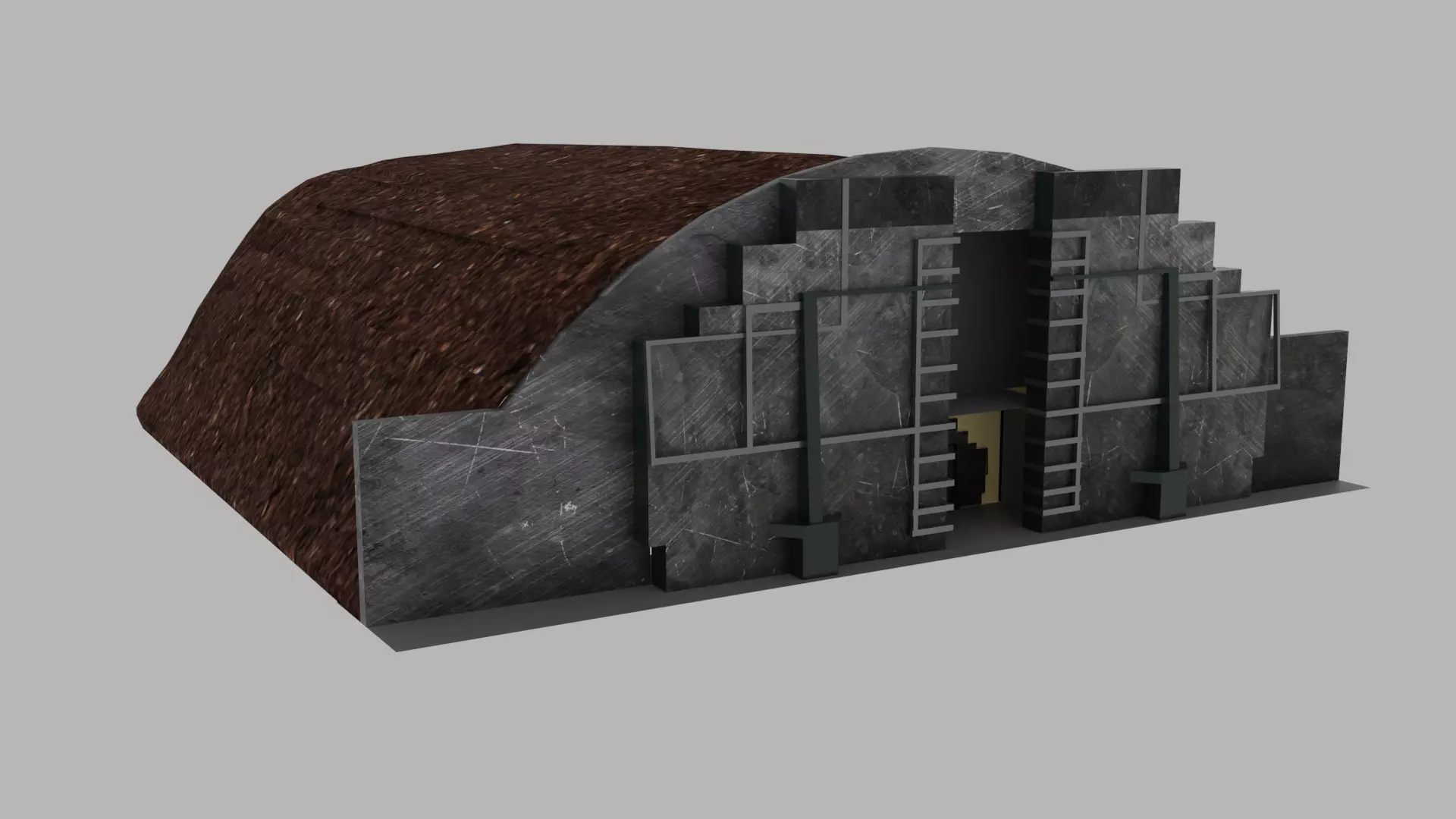 Military Base Low-poly 3D model_0