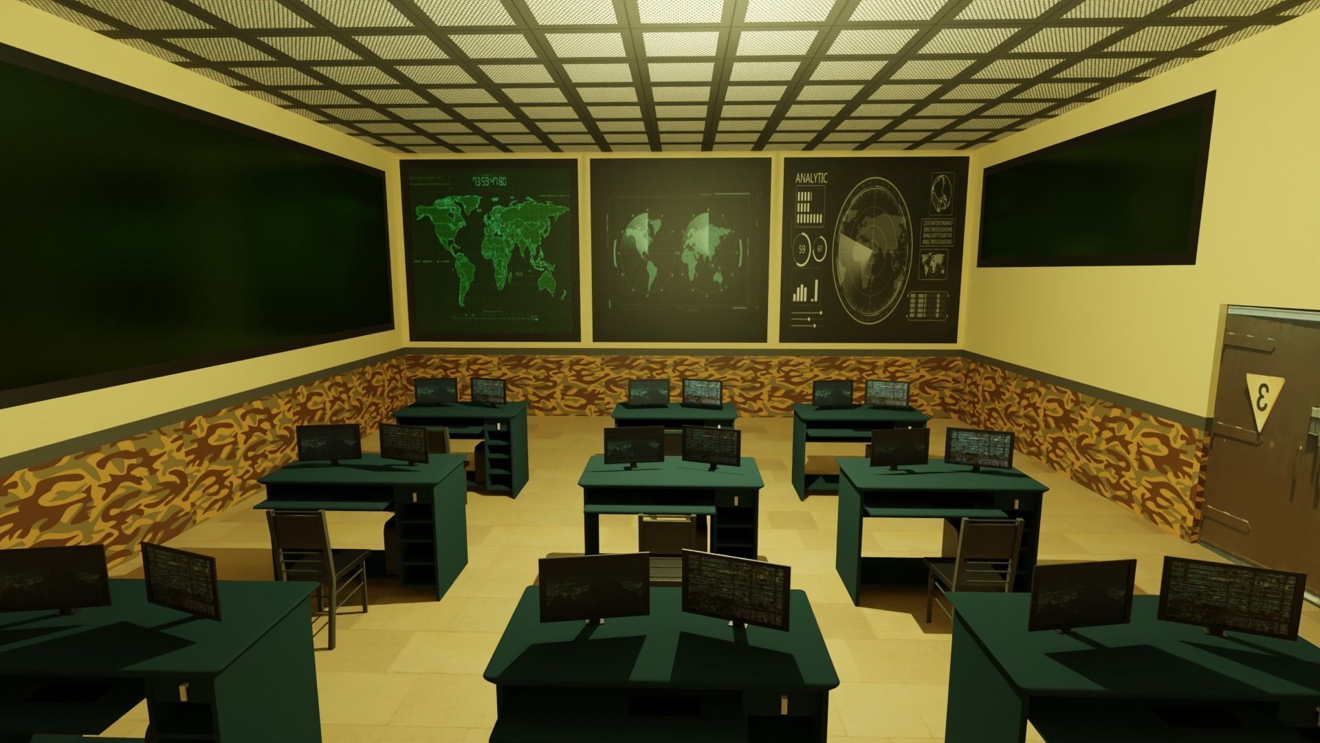 Military Base Low-poly 3D model_3