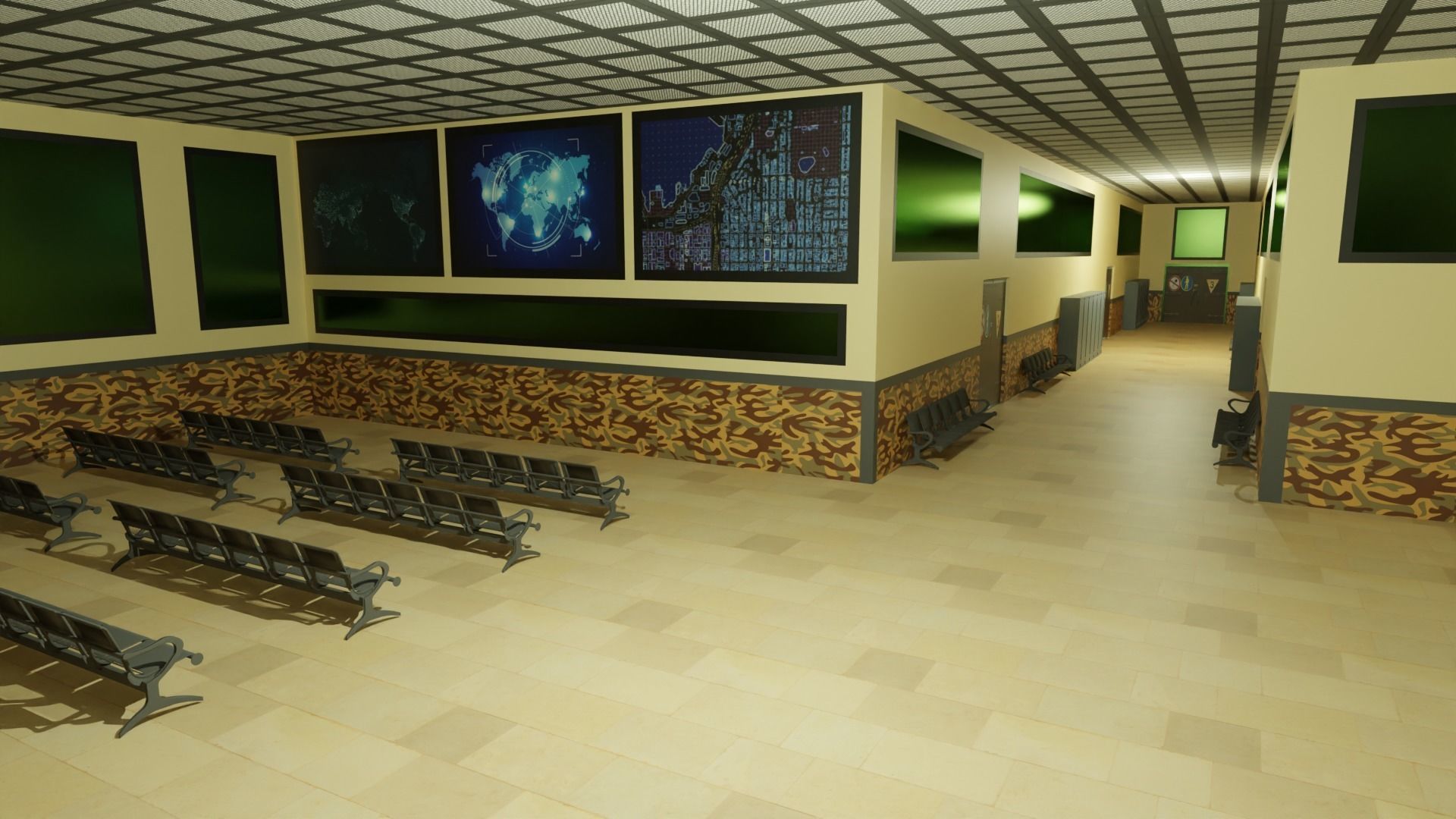 Military Base Low-poly 3D model_2