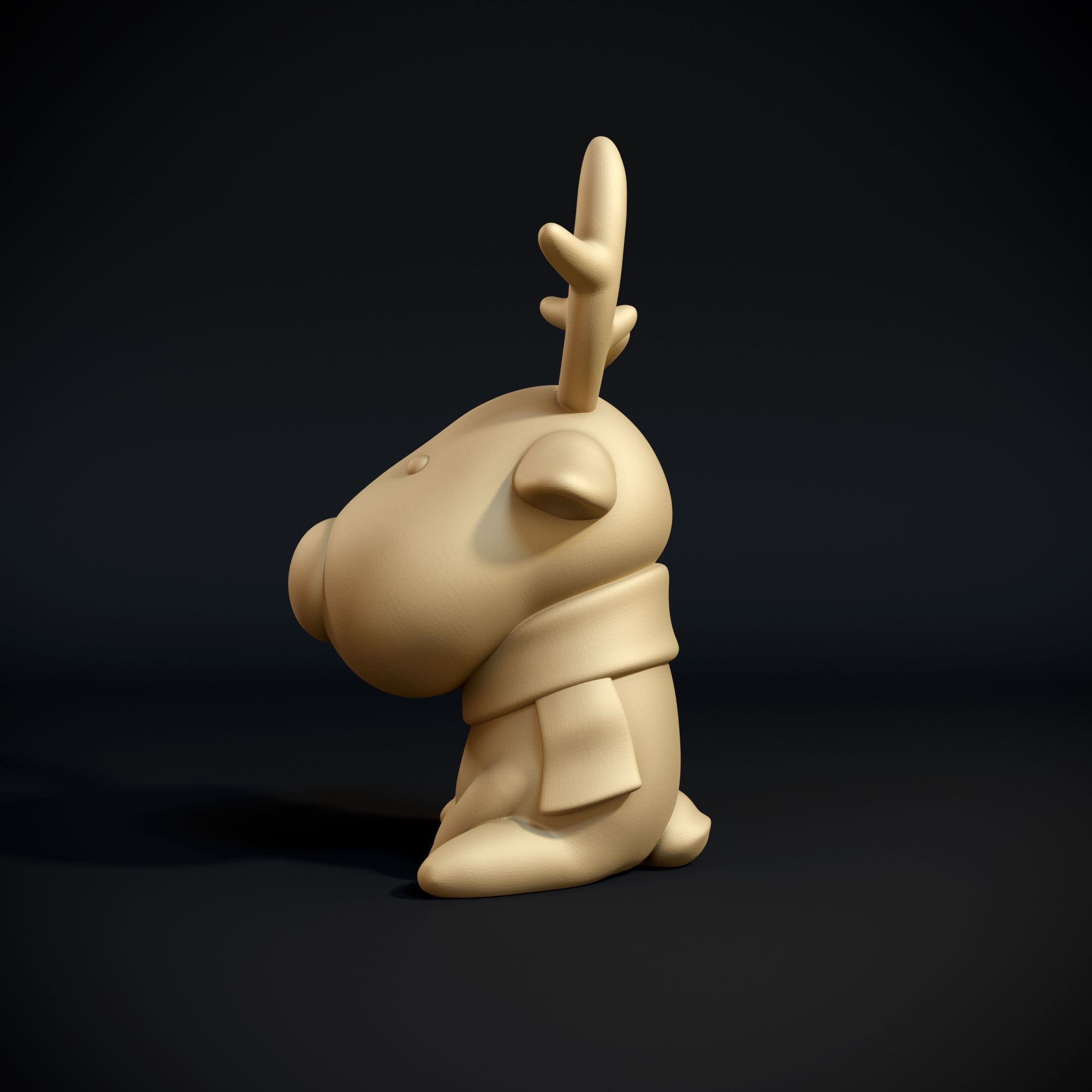 Christmas Cartoon Deer 3D print model_3