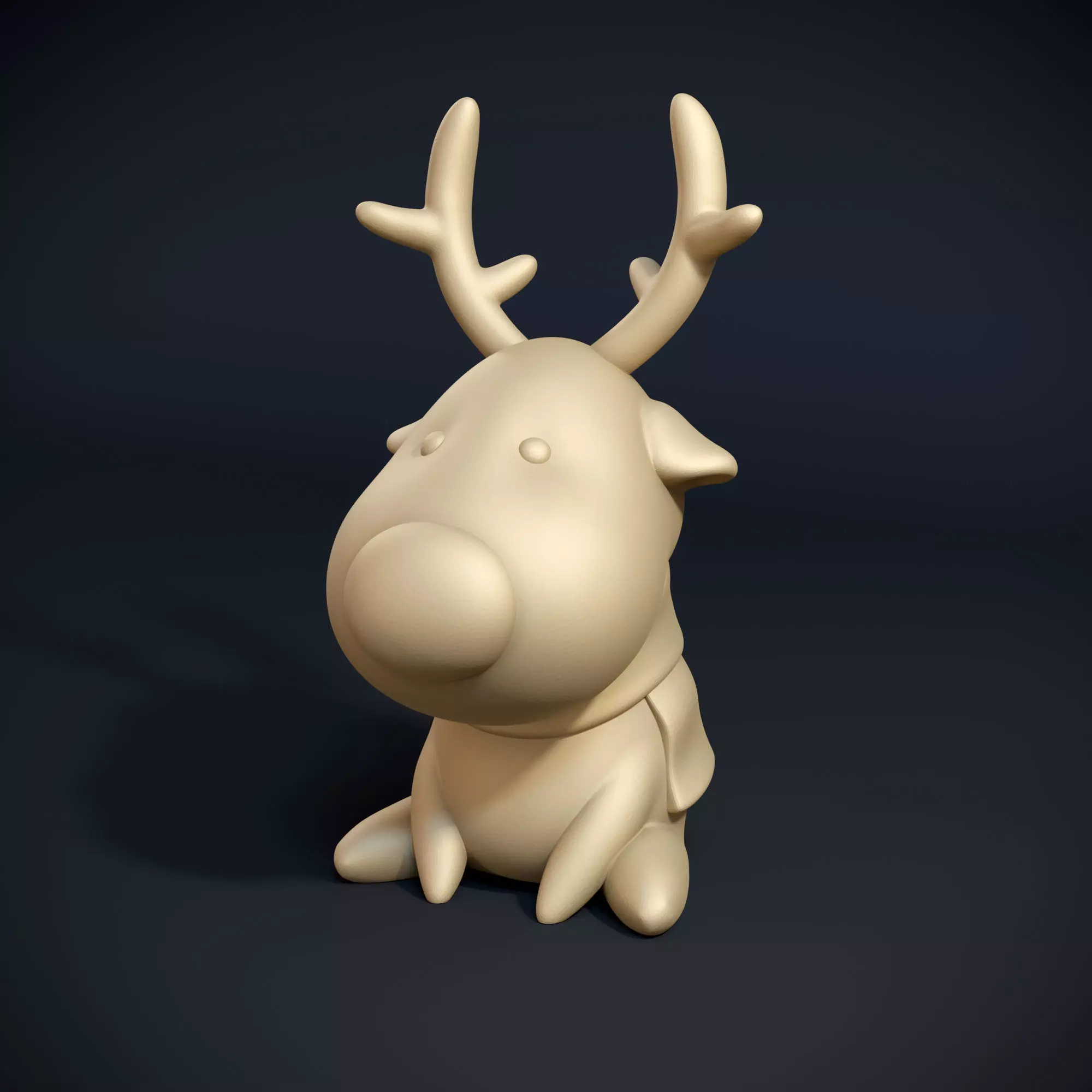 Christmas Cartoon Deer 3D print model_0