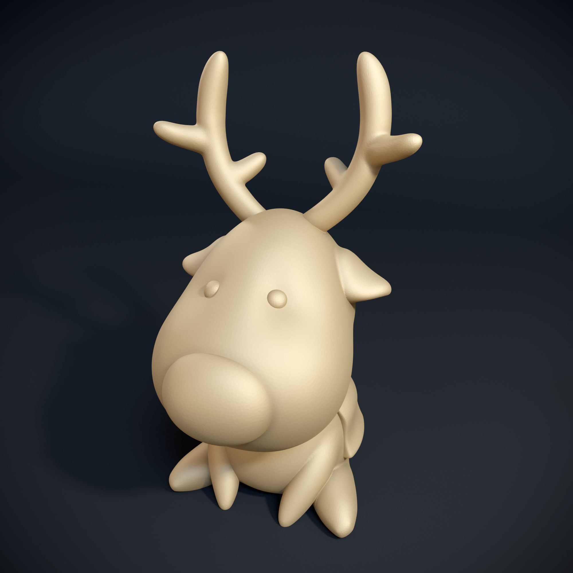 Christmas Cartoon Deer 3D print model_5