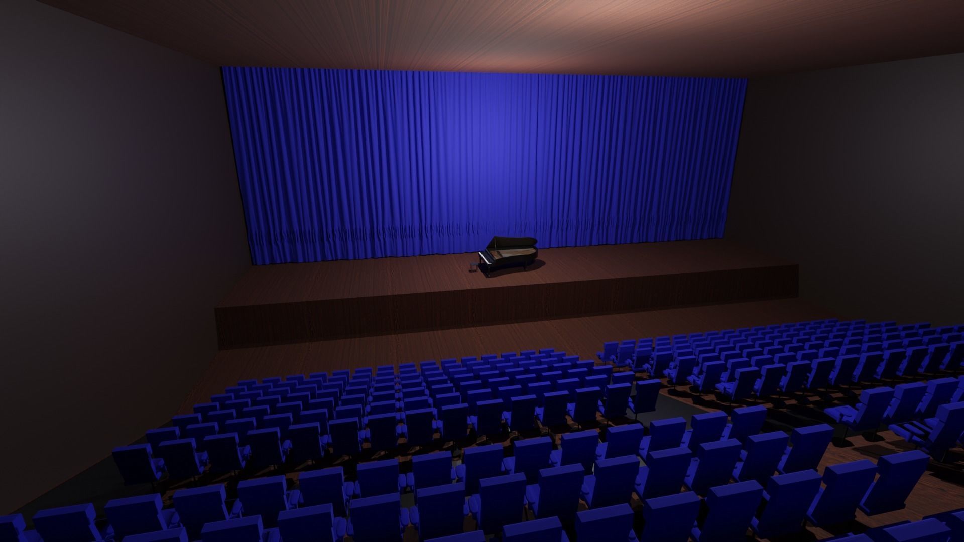 Concert Hall  Low-poly 3D model_1