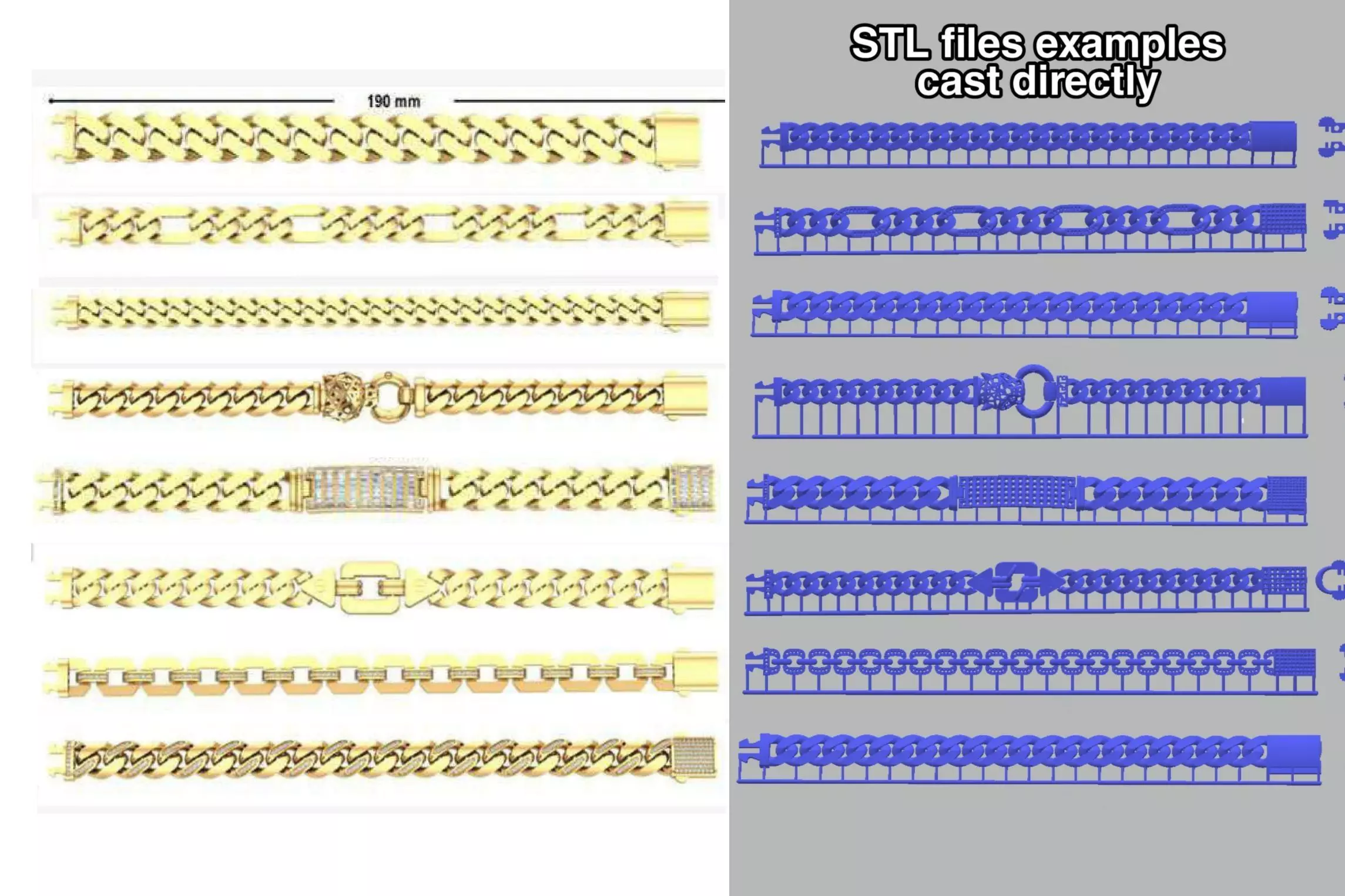 180 CUBAN LINK CHAIN BRACELETS READY FOR PRINT  3D print model_0