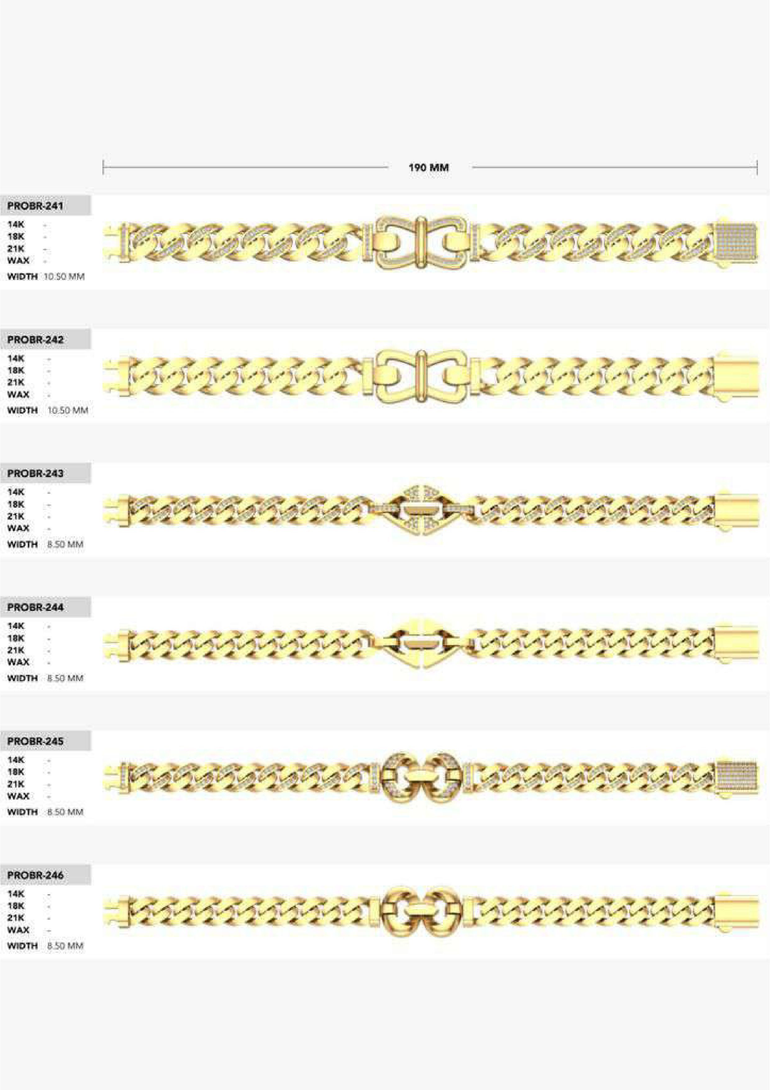 180 CUBAN LINK CHAIN BRACELETS READY FOR PRINT  3D print model_13