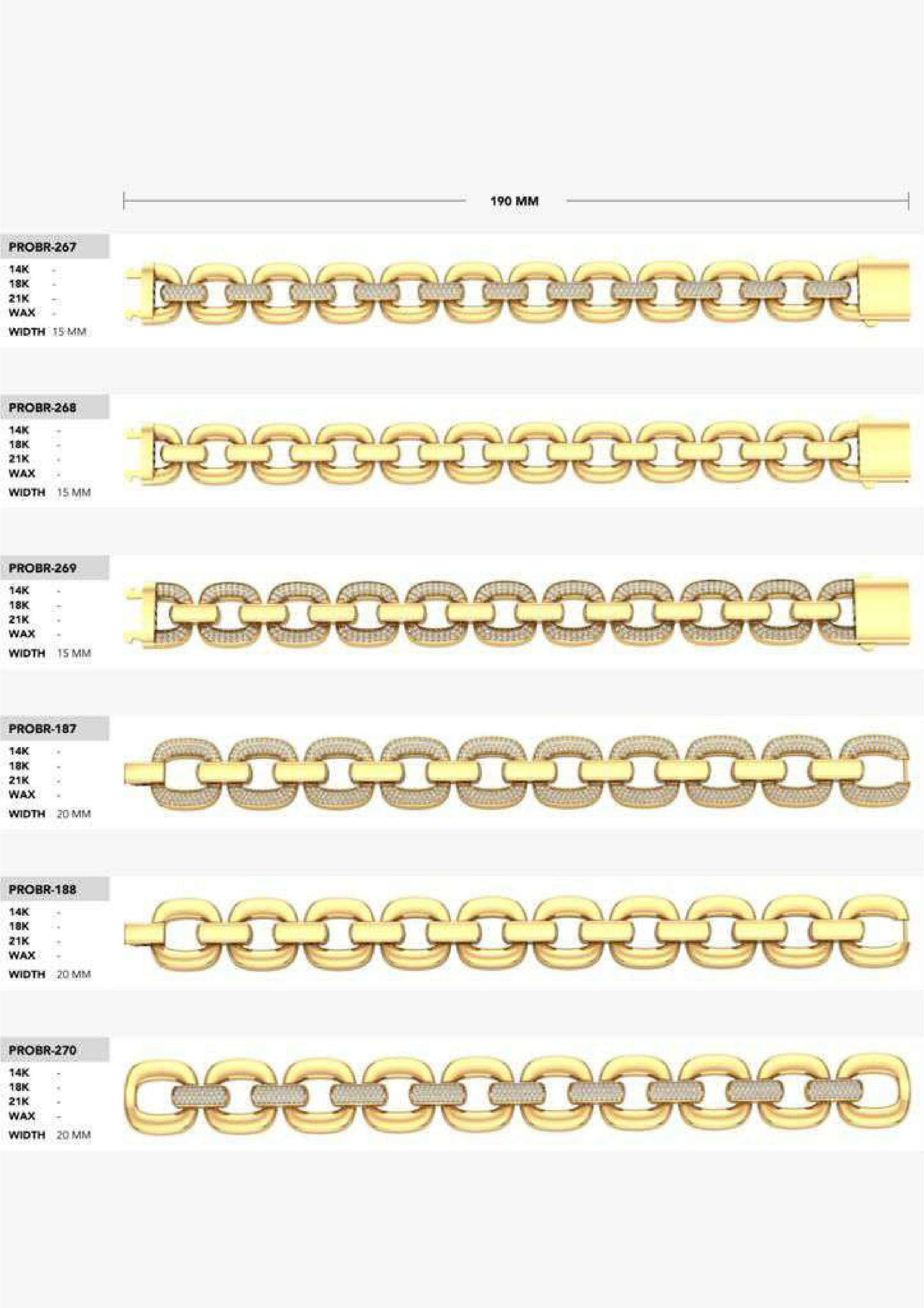 180 CUBAN LINK CHAIN BRACELETS READY FOR PRINT  3D print model_2