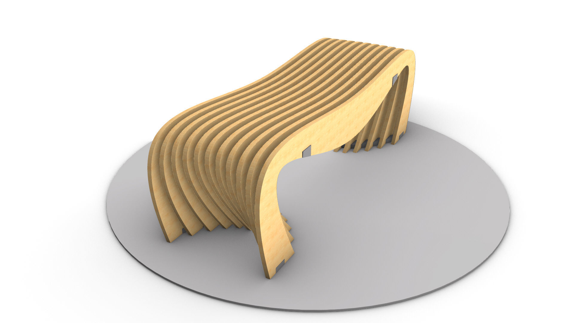 Brackets Outdoor Landscape Bench 3D model_7