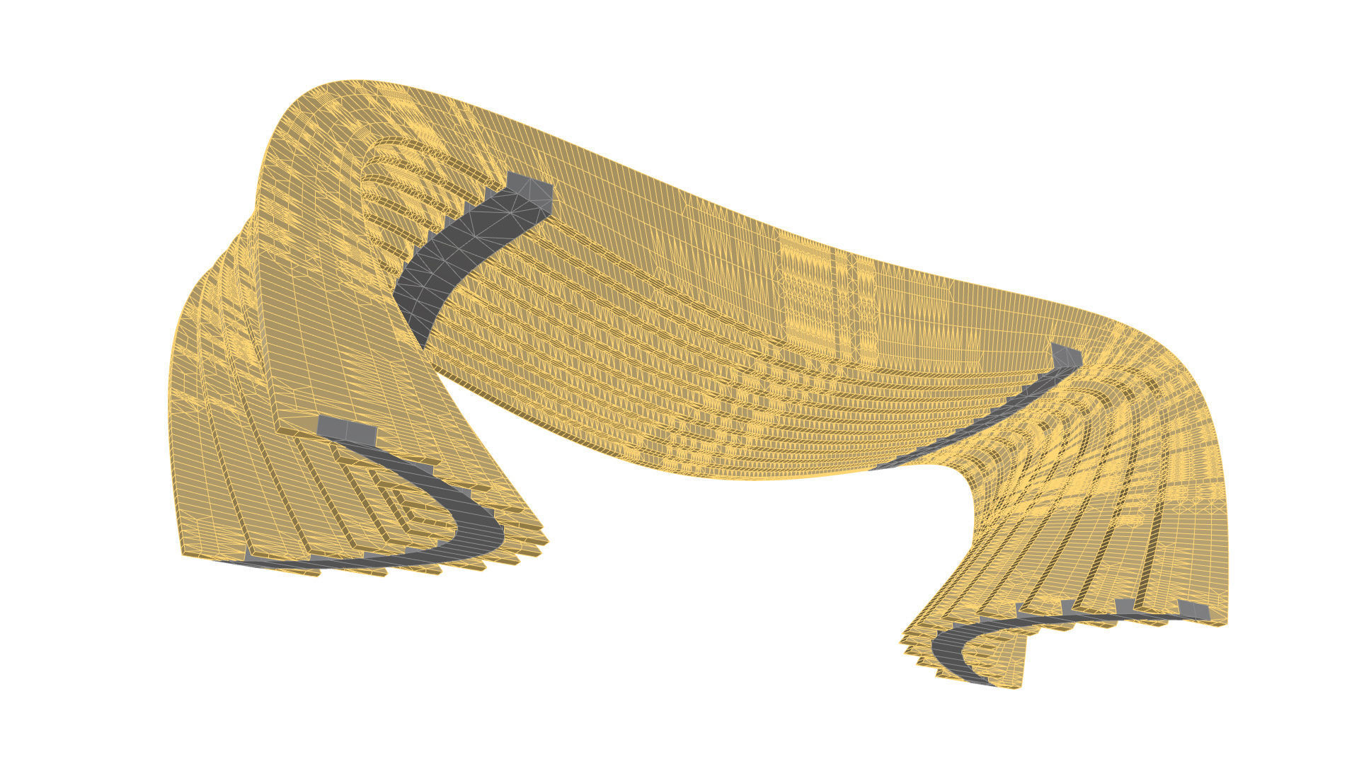 Brackets Outdoor Landscape Bench 3D model_32